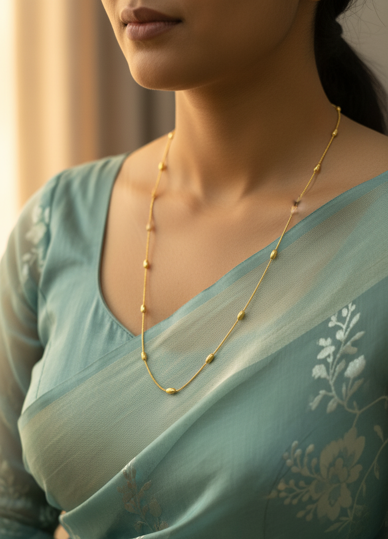 Anti Tarnish Golden Beads Charm Waist Chain 18K Gold Plated