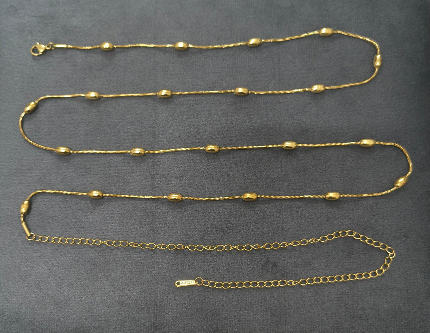 Anti Tarnish Golden Beads Charm Waist Chain 18K Gold Plated