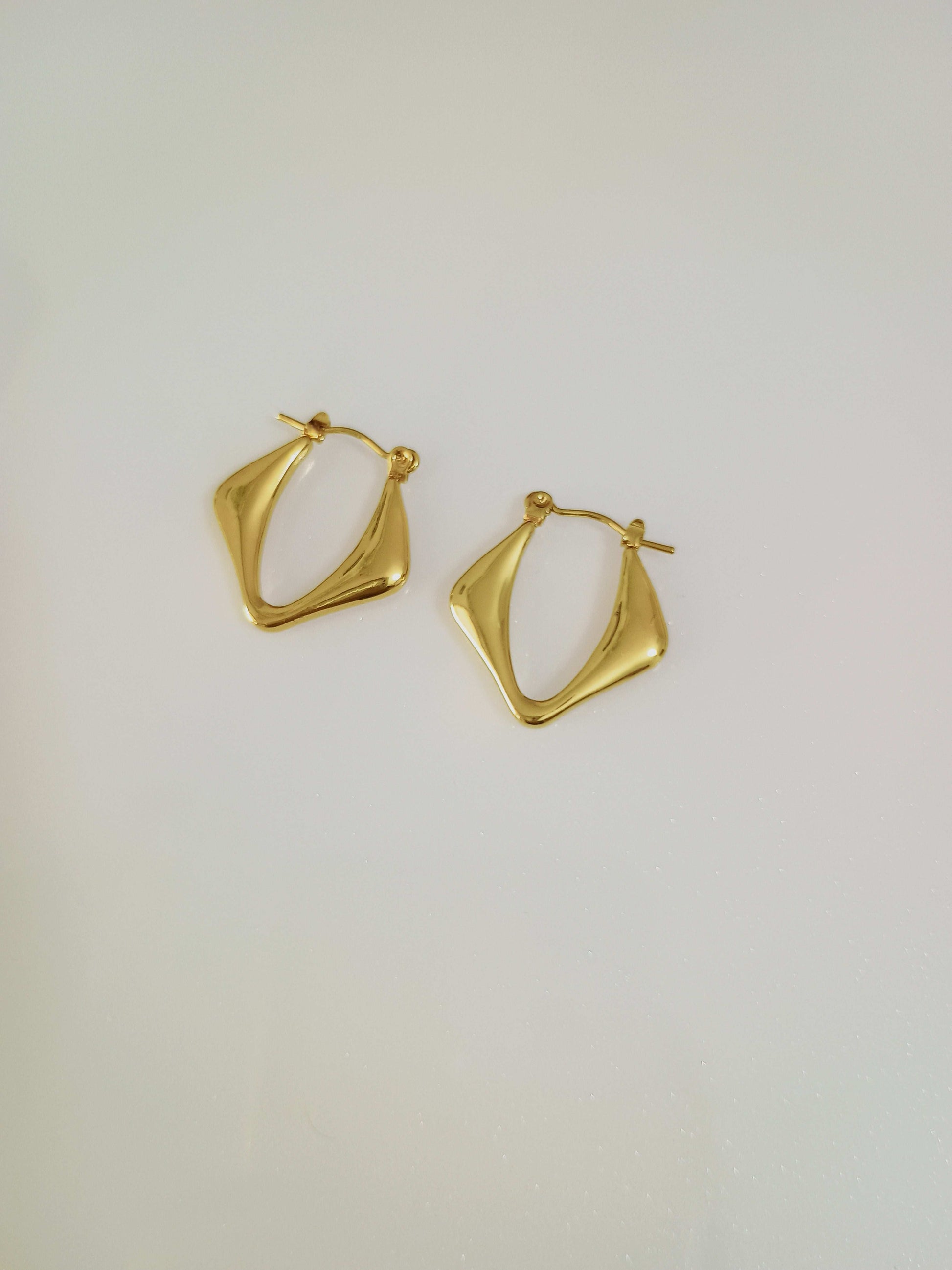 Anti tarnish Golden Geometric Shaped Hoop earrings - Urban Era Jewel