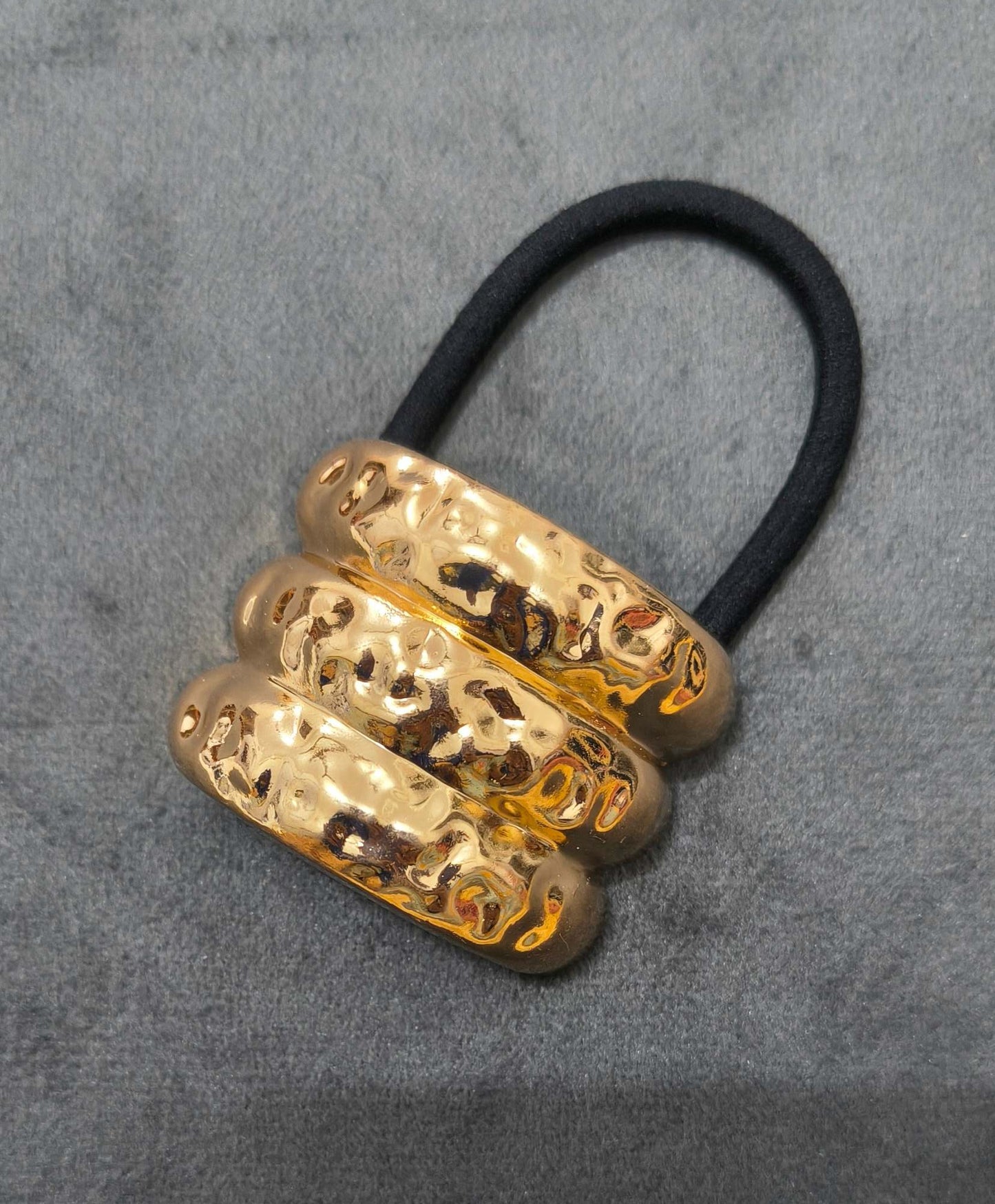 Anti Tarnish Hair Cuff Hammered Hair Band 18K Gold Plated