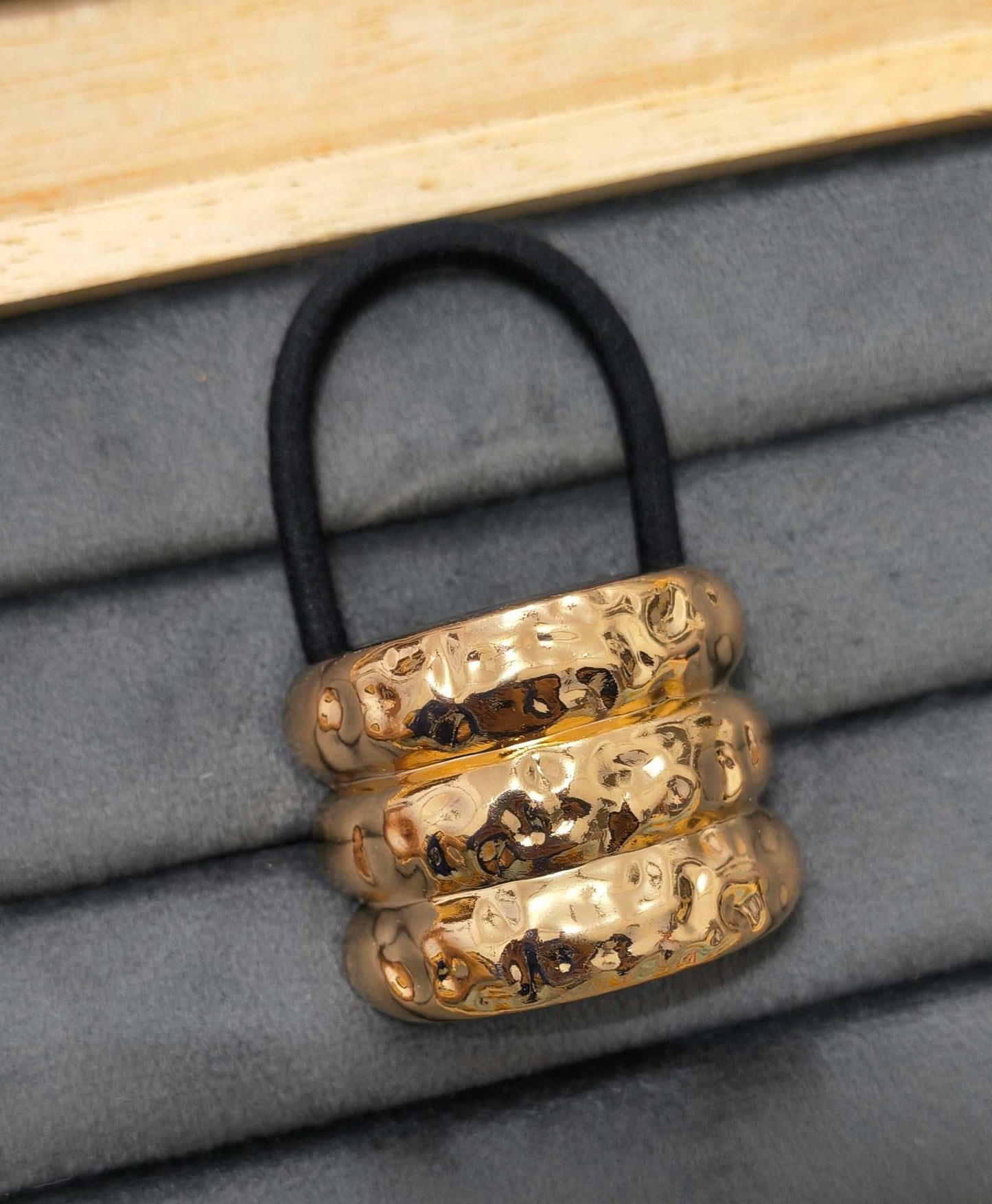 Anti Tarnish Hair Cuff Hammered Hair Band 18K Gold Plated