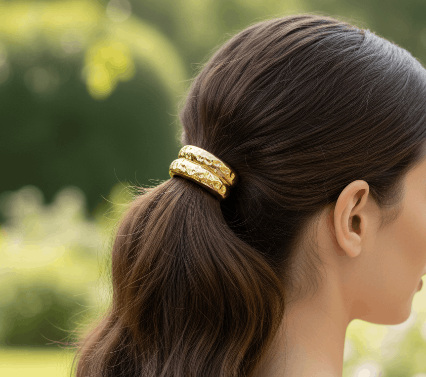 Anti Tarnish Hair Cuff Viral Hair Band 18K Gold Plated