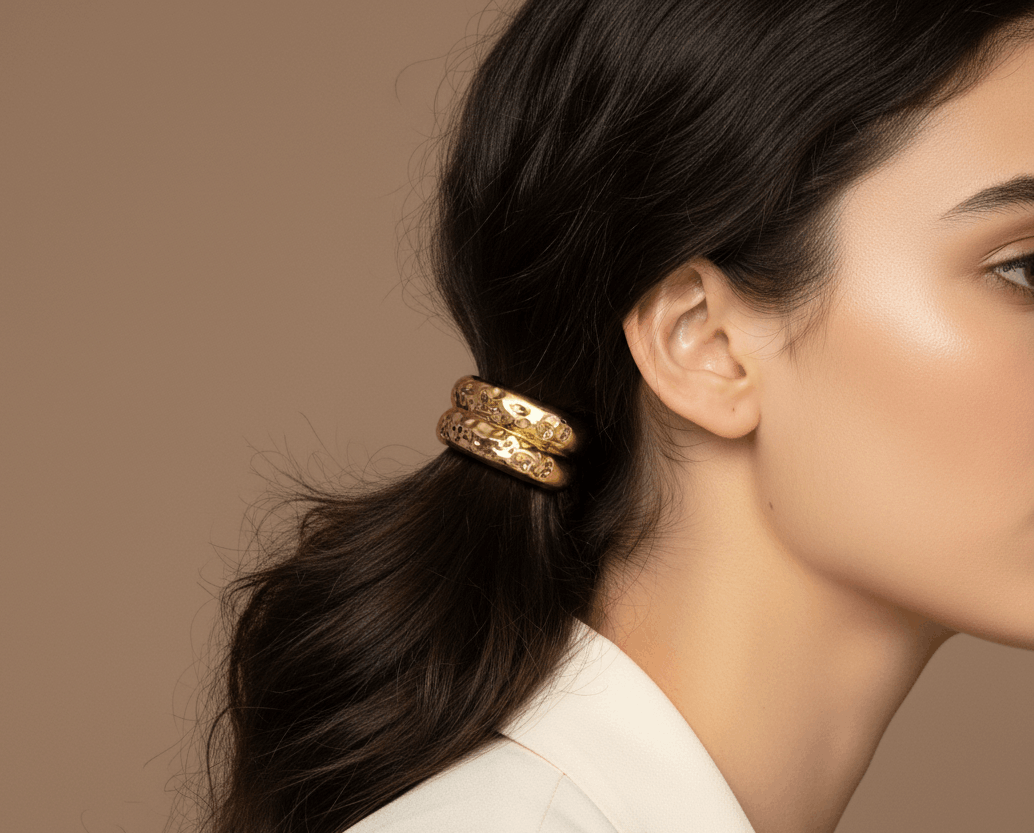 Anti Tarnish Hair Cuff Viral Hair Band 18K Gold Plated