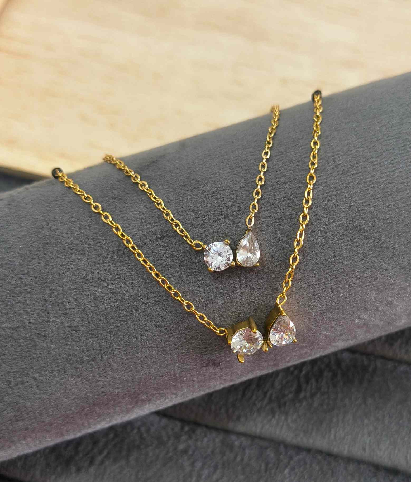 Anti Tarnish Layered Solitaire Mangalsutra 18K Gold Plated