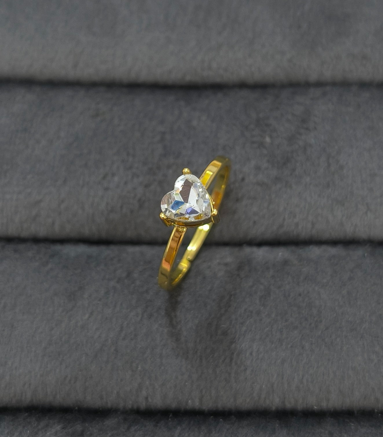 Anti Tarnish Love Solitaire Ring 18K Gold Plated