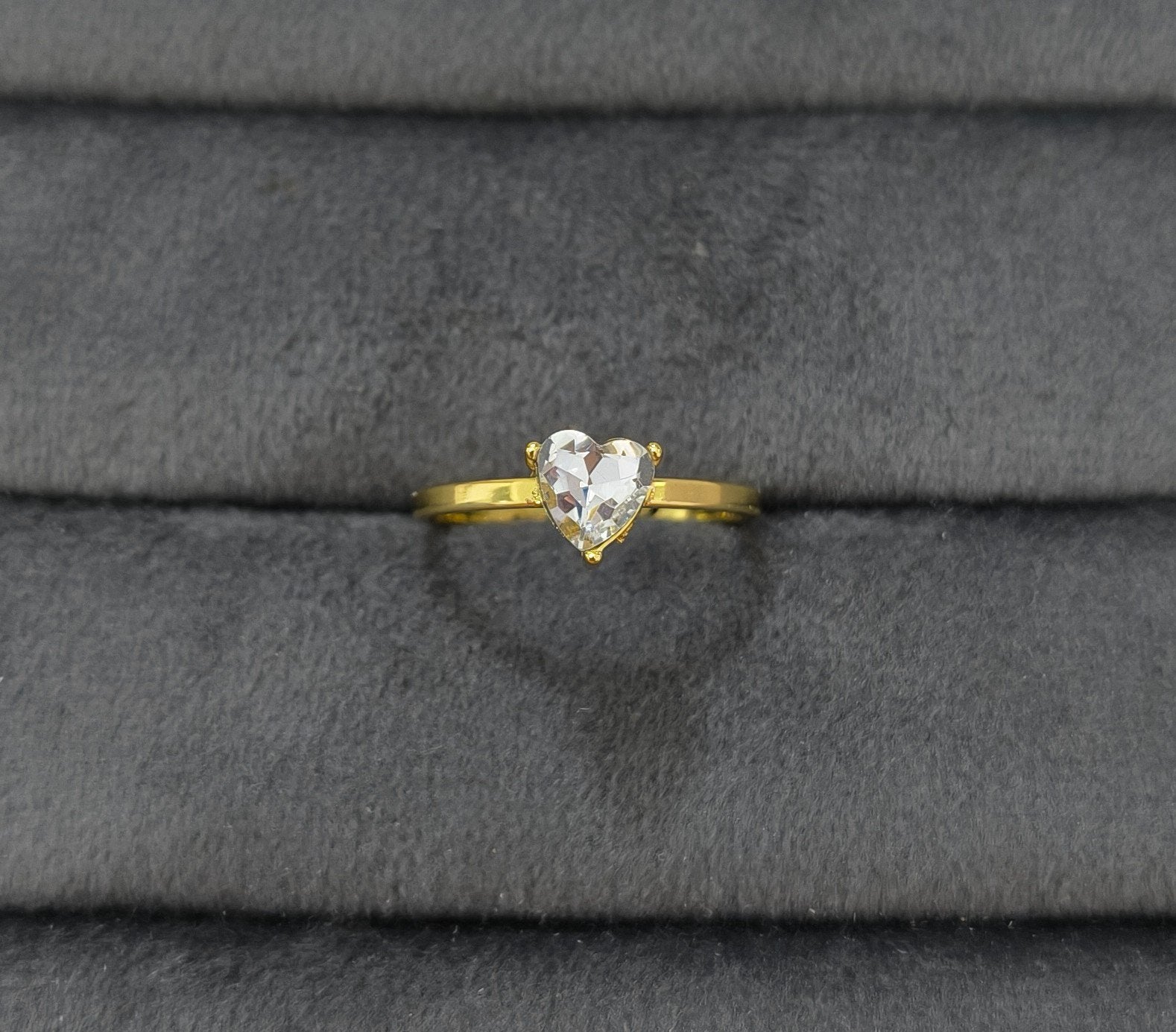 Anti Tarnish Love Solitaire Ring 18K Gold Plated