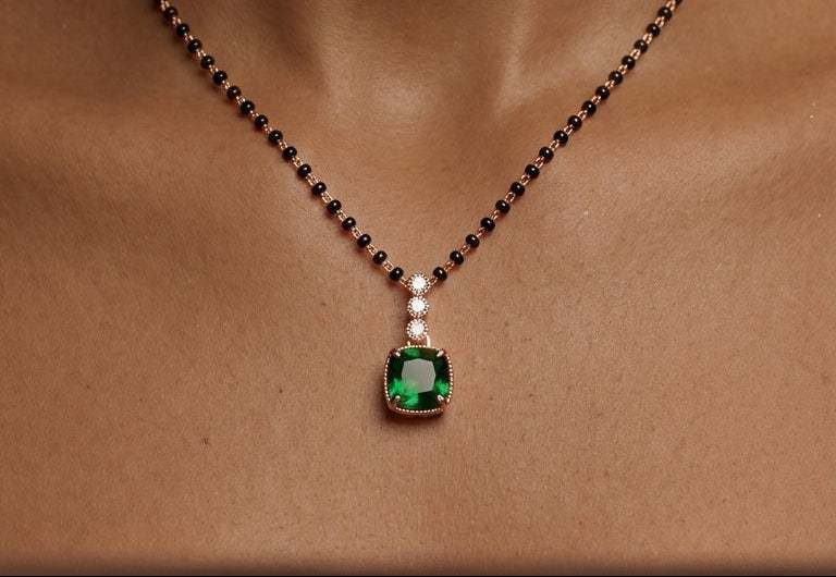 Anti Tarnish Mangalsutra AD Pendant 18K RoseGold Plated