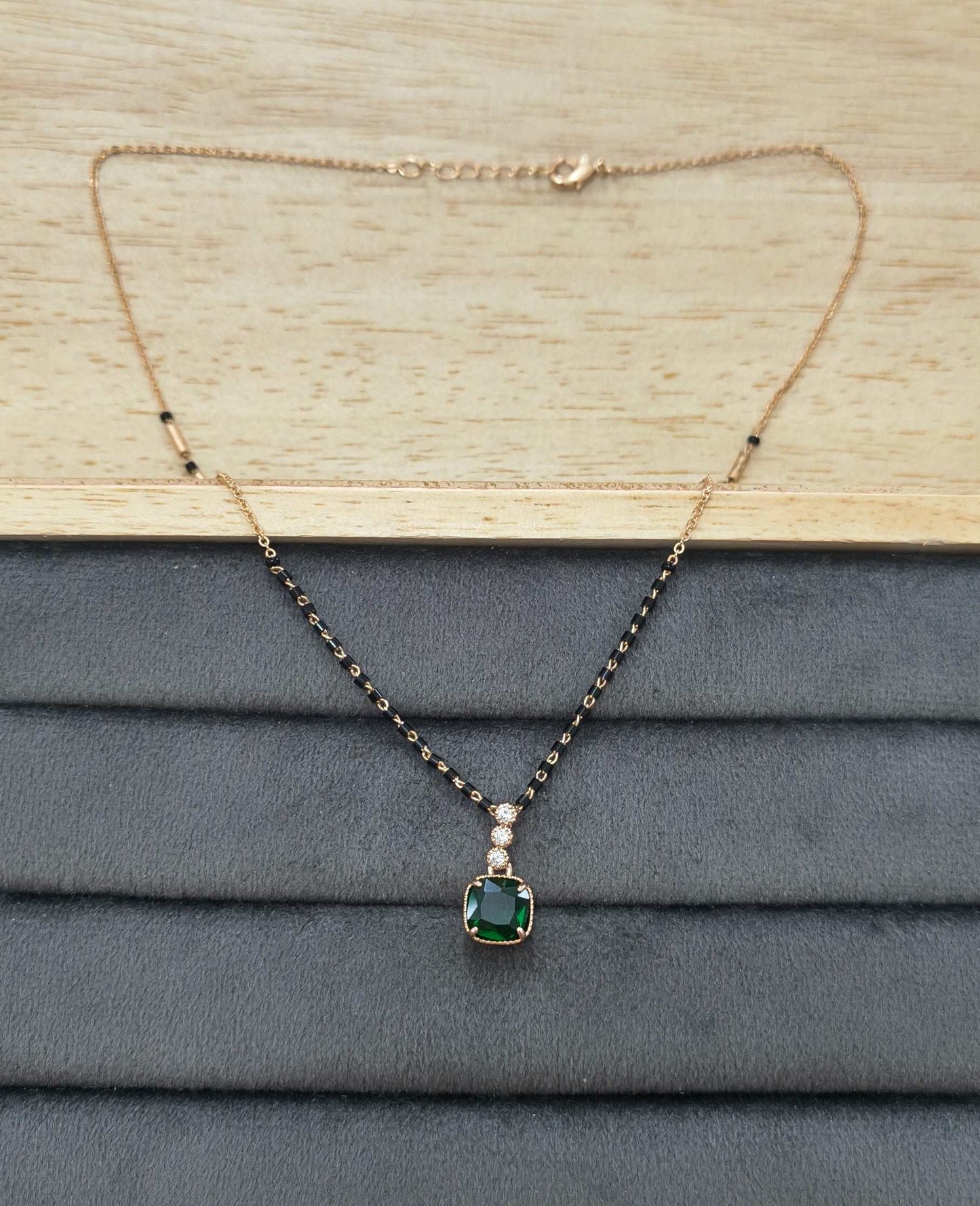 Anti Tarnish Mangalsutra AD Pendant 18K RoseGold Plated