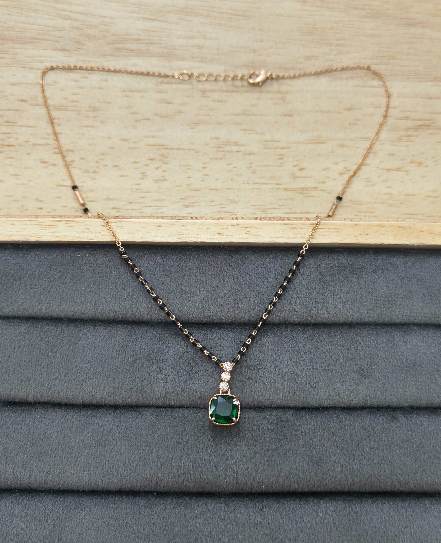 Anti Tarnish Mangalsutra AD Pendant 18K RoseGold Plated