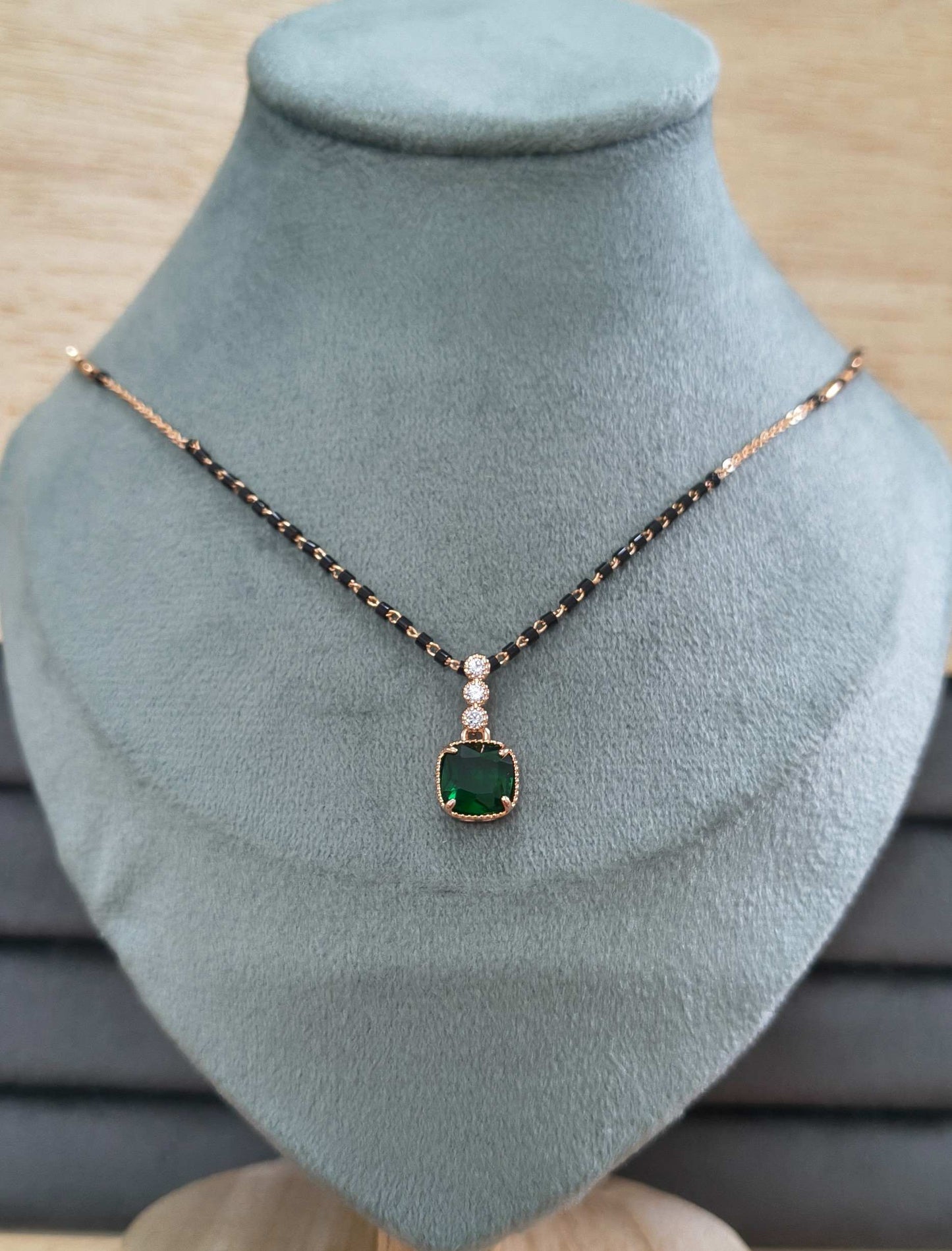 Anti Tarnish Mangalsutra AD Pendant 18K RoseGold Plated