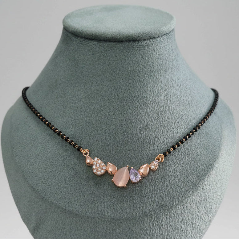 Anti Tarnish Mangalsutra Drop Stones 18K RoseGold Plated