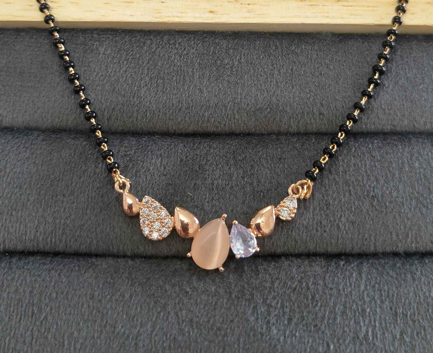 Anti Tarnish Mangalsutra Drop Stones 18K RoseGold Plated