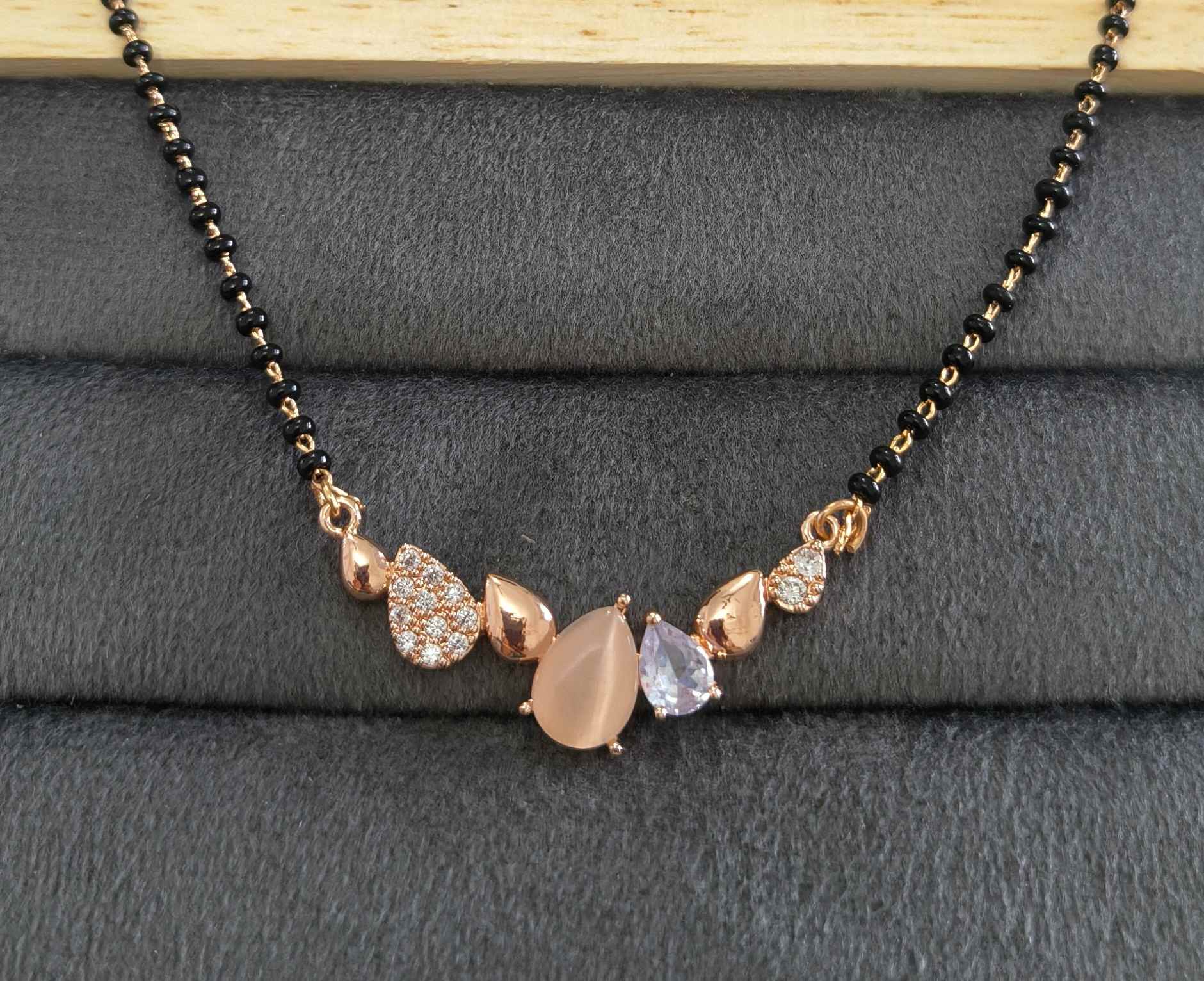 Anti Tarnish Mangalsutra Drop Stones 18K RoseGold Plated