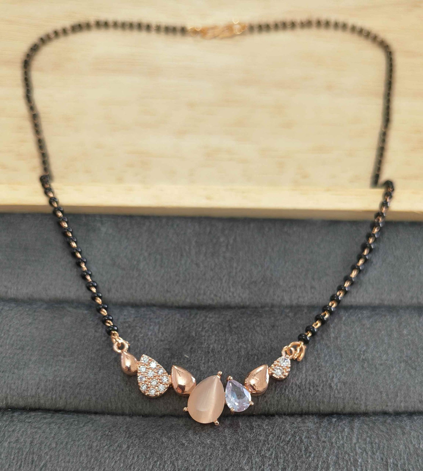 Anti Tarnish Mangalsutra Drop Stones 18K RoseGold Plated