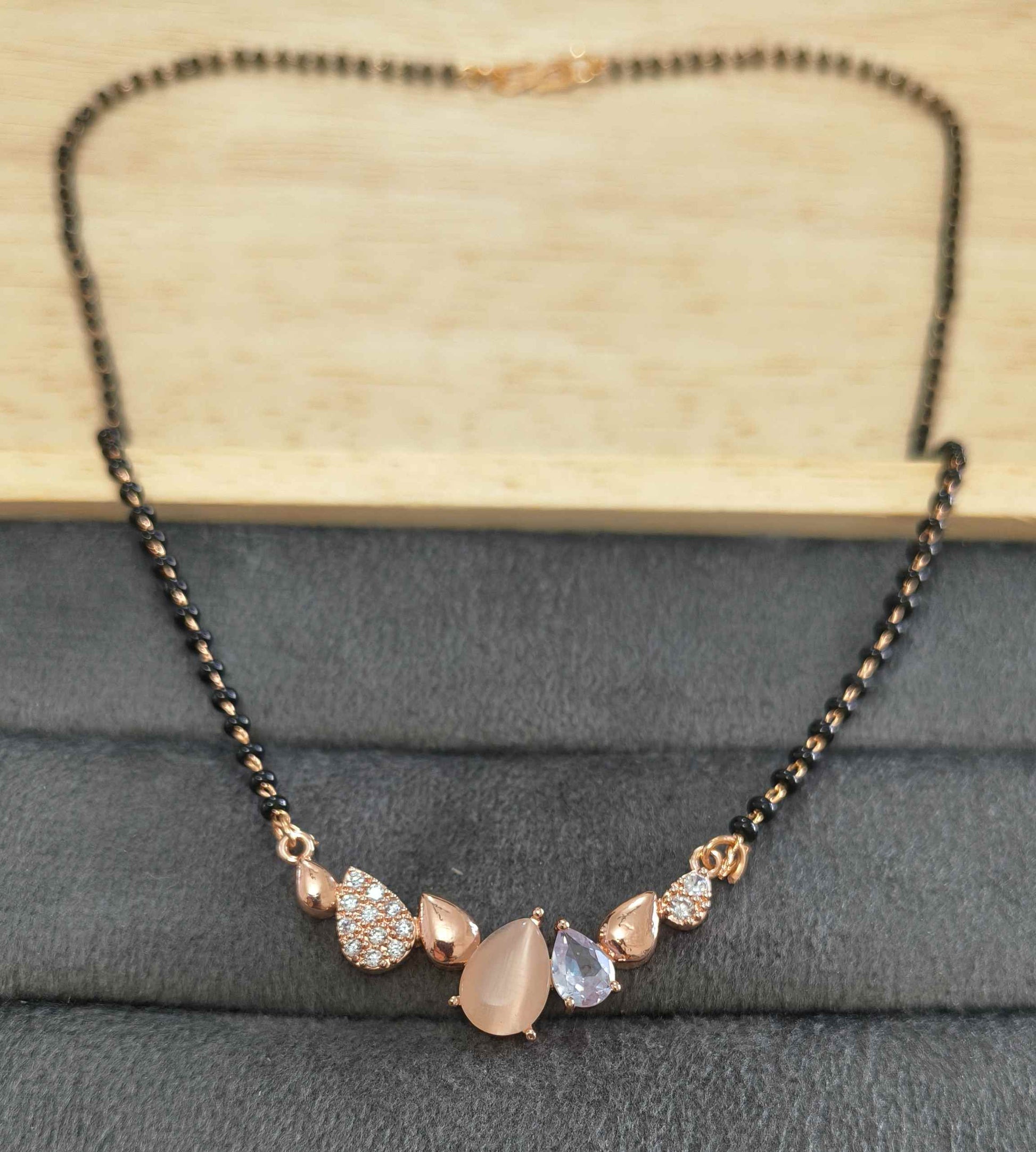 Anti Tarnish Mangalsutra Drop Stones 18K RoseGold Plated