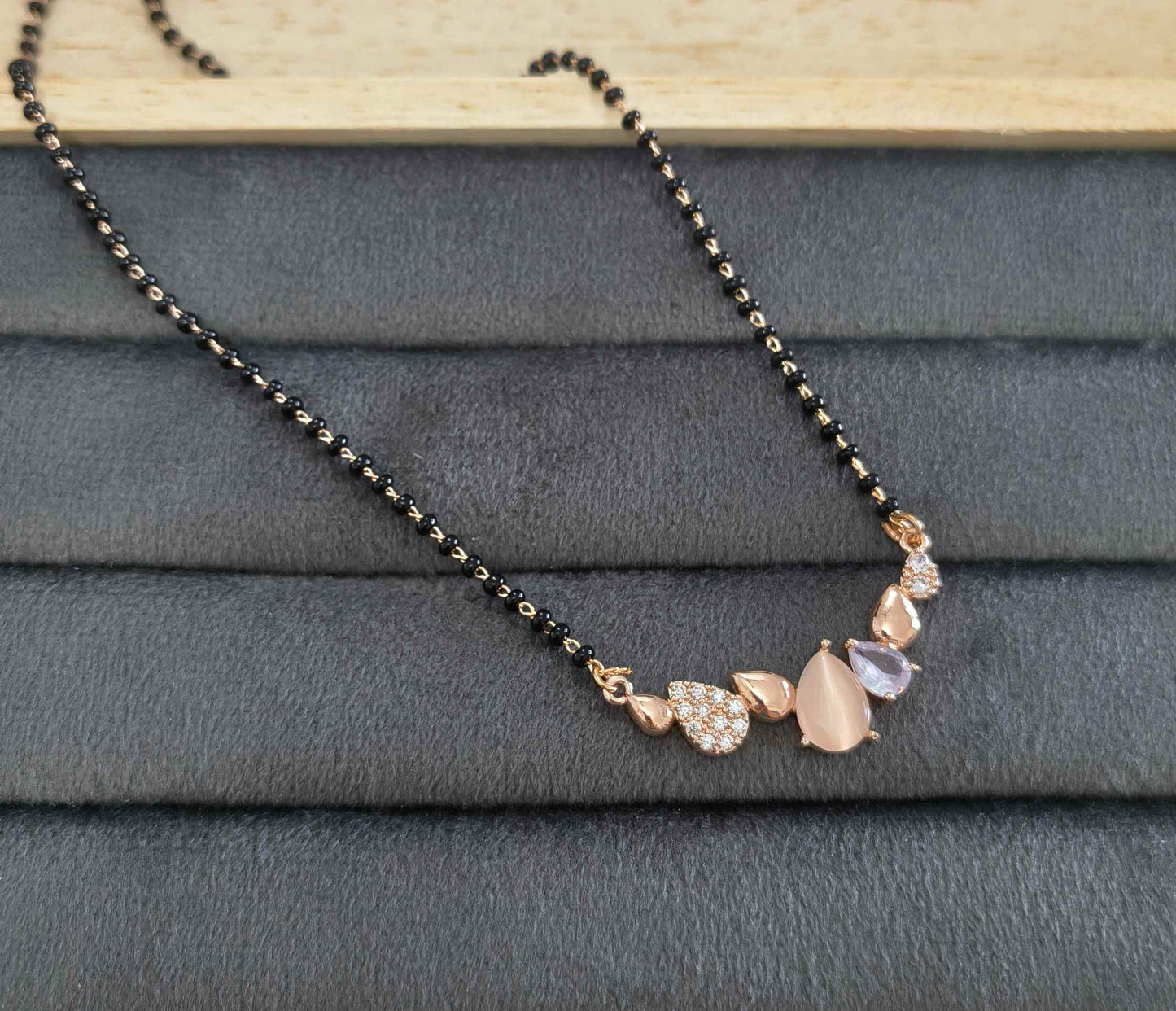 Anti Tarnish Mangalsutra Drop Stones 18K RoseGold Plated