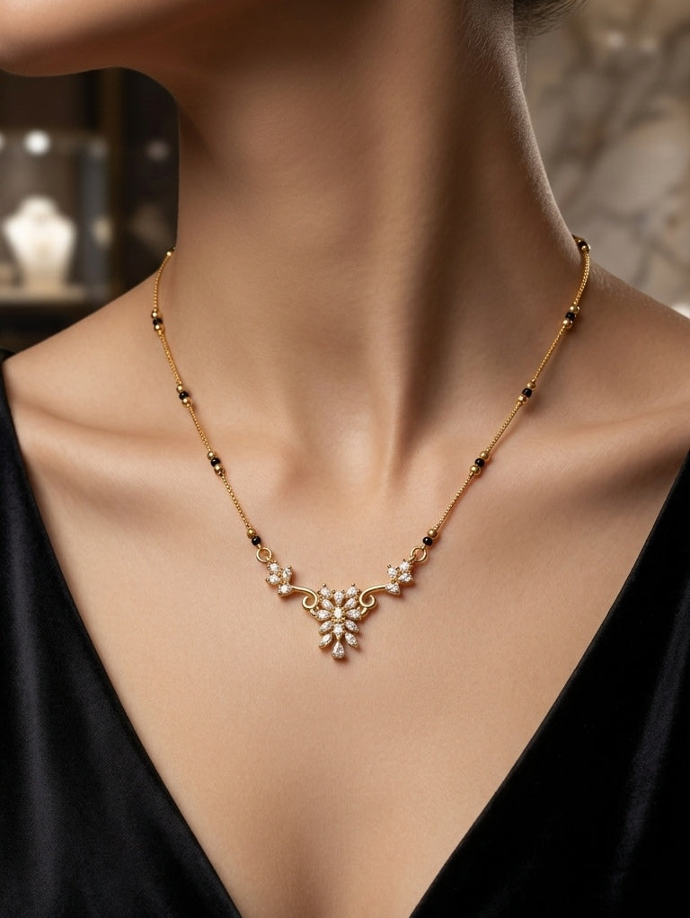 Anti Tarnish Mangalsutra Elegant Pendant 18K Gold Plated