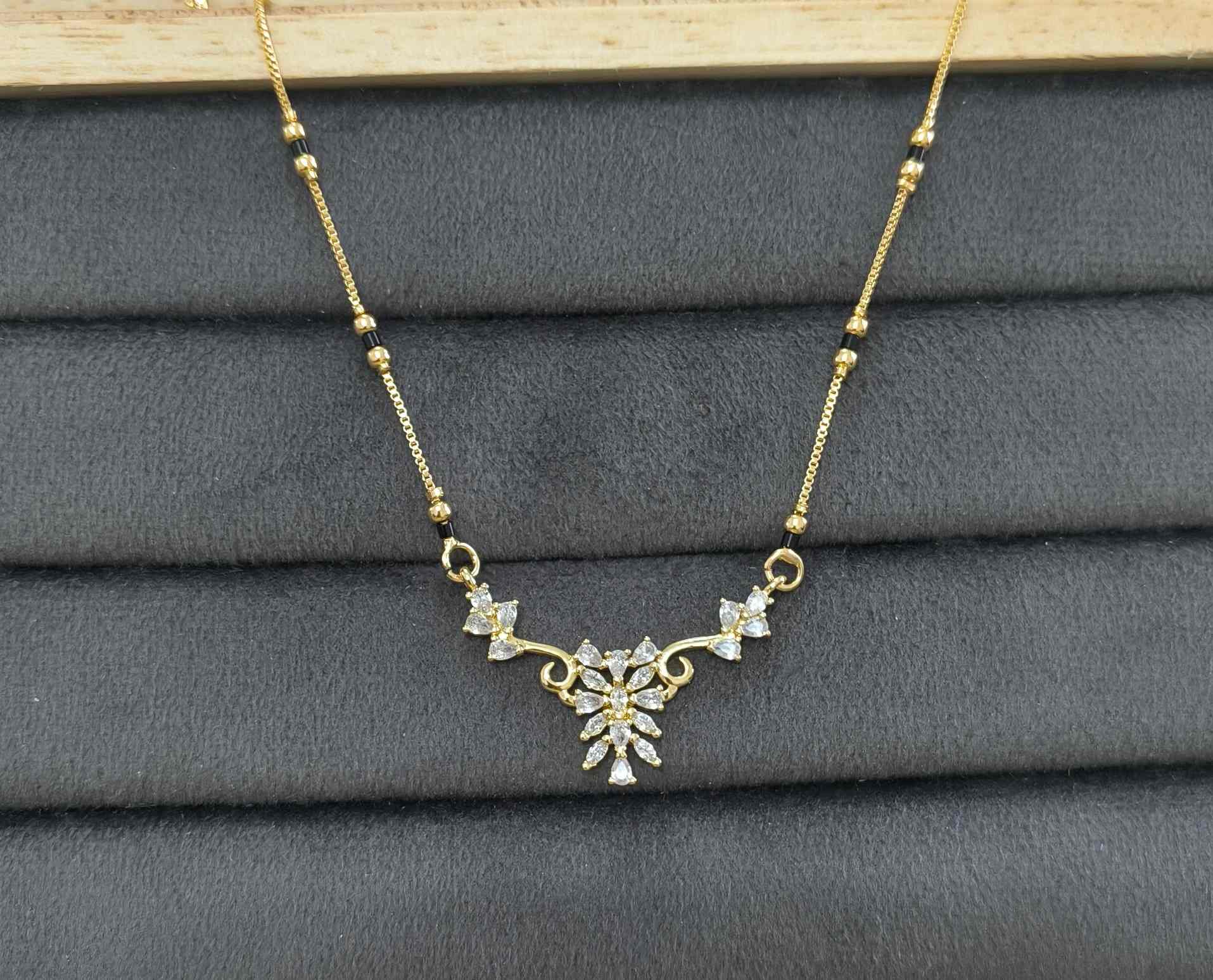 Anti Tarnish Mangalsutra Elegant Pendant 18K Gold Plated