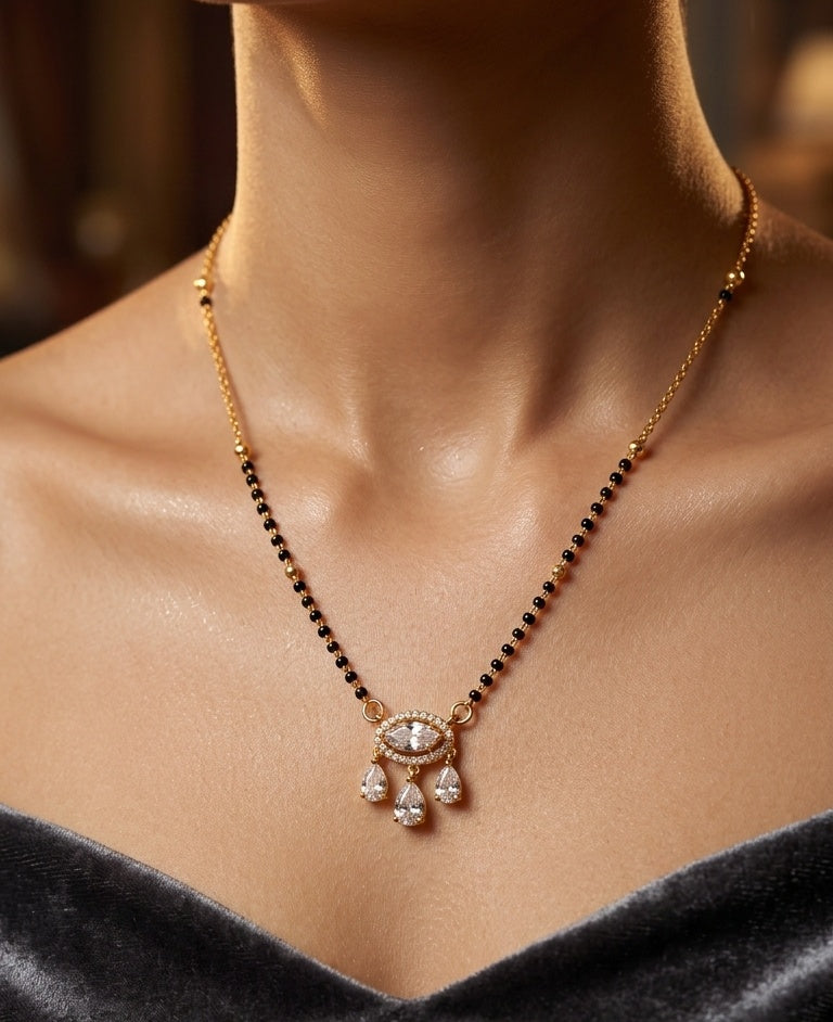 Anti Tarnish Mangalsutra Evil Eye Pendant 18K Gold Plated
