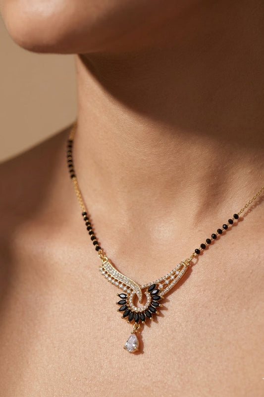 Anti Tarnish Mangalsutra Heavy Pendant 18K Gold Plated