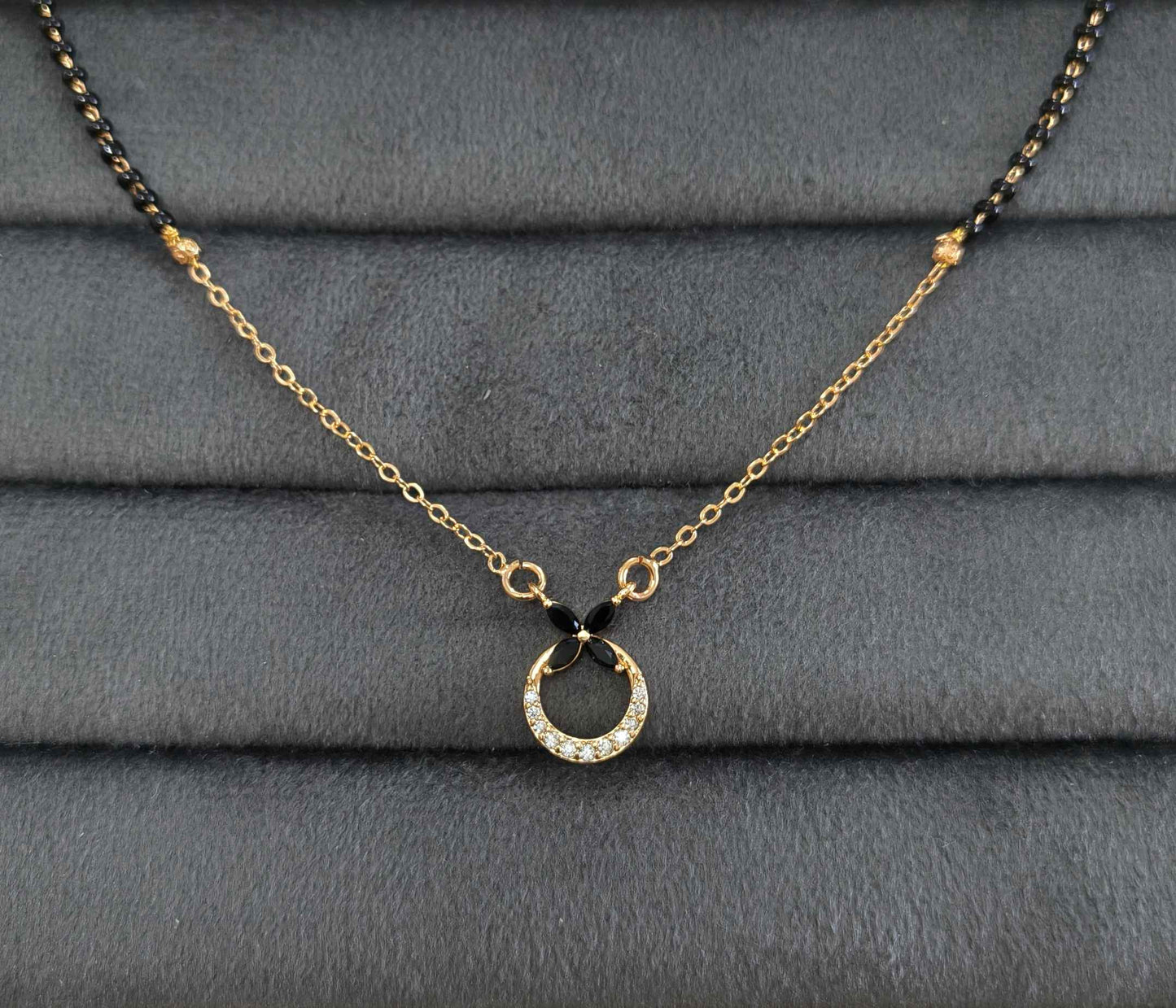 Anti Tarnish Mangalsutra Round Pendant 18K RoseGold Plated