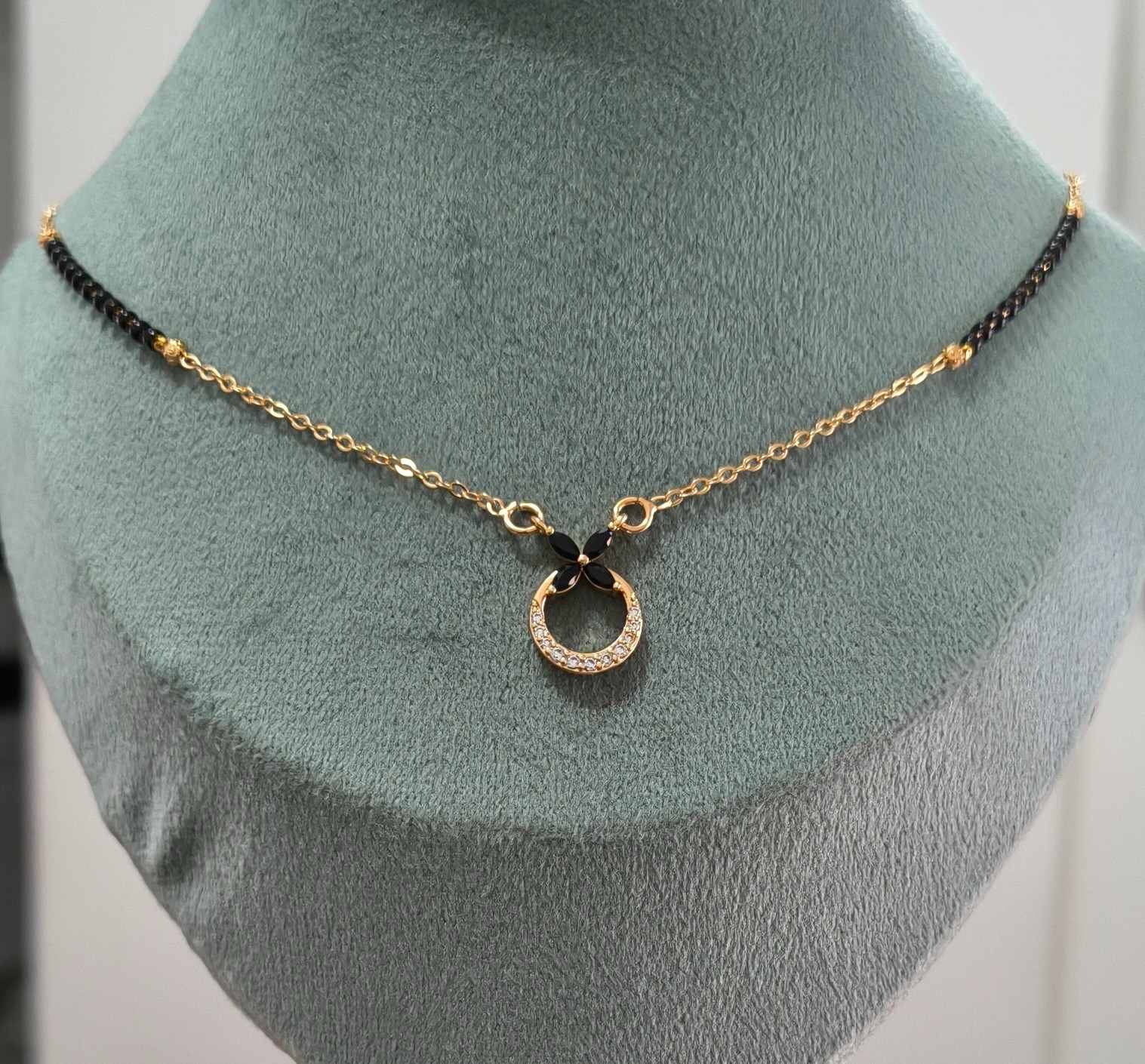 Anti Tarnish Mangalsutra Round Pendant 18K RoseGold Plated