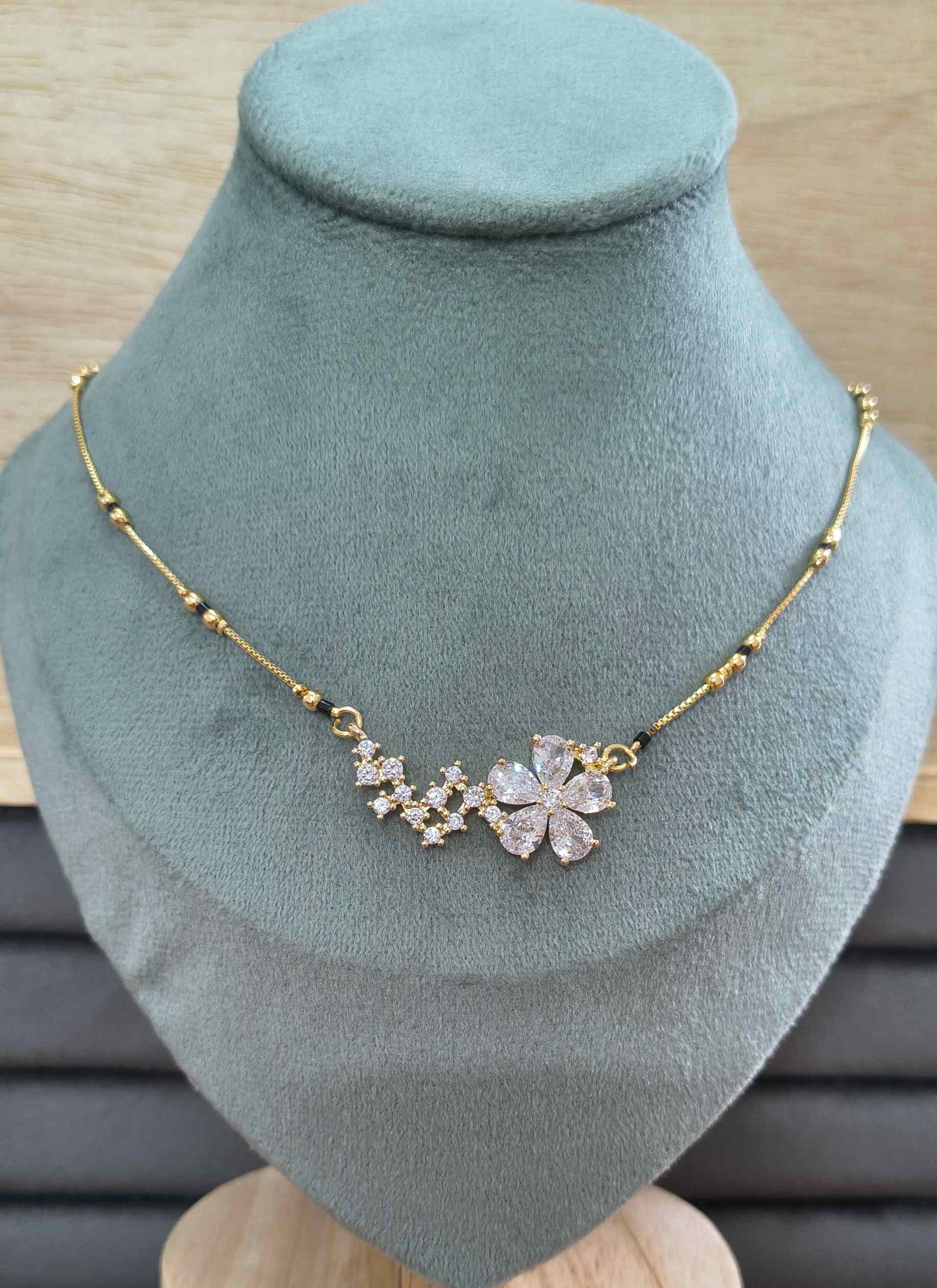 Anti Tarnish Mangalsutra Star Floral Pendant 18K Gold Plated