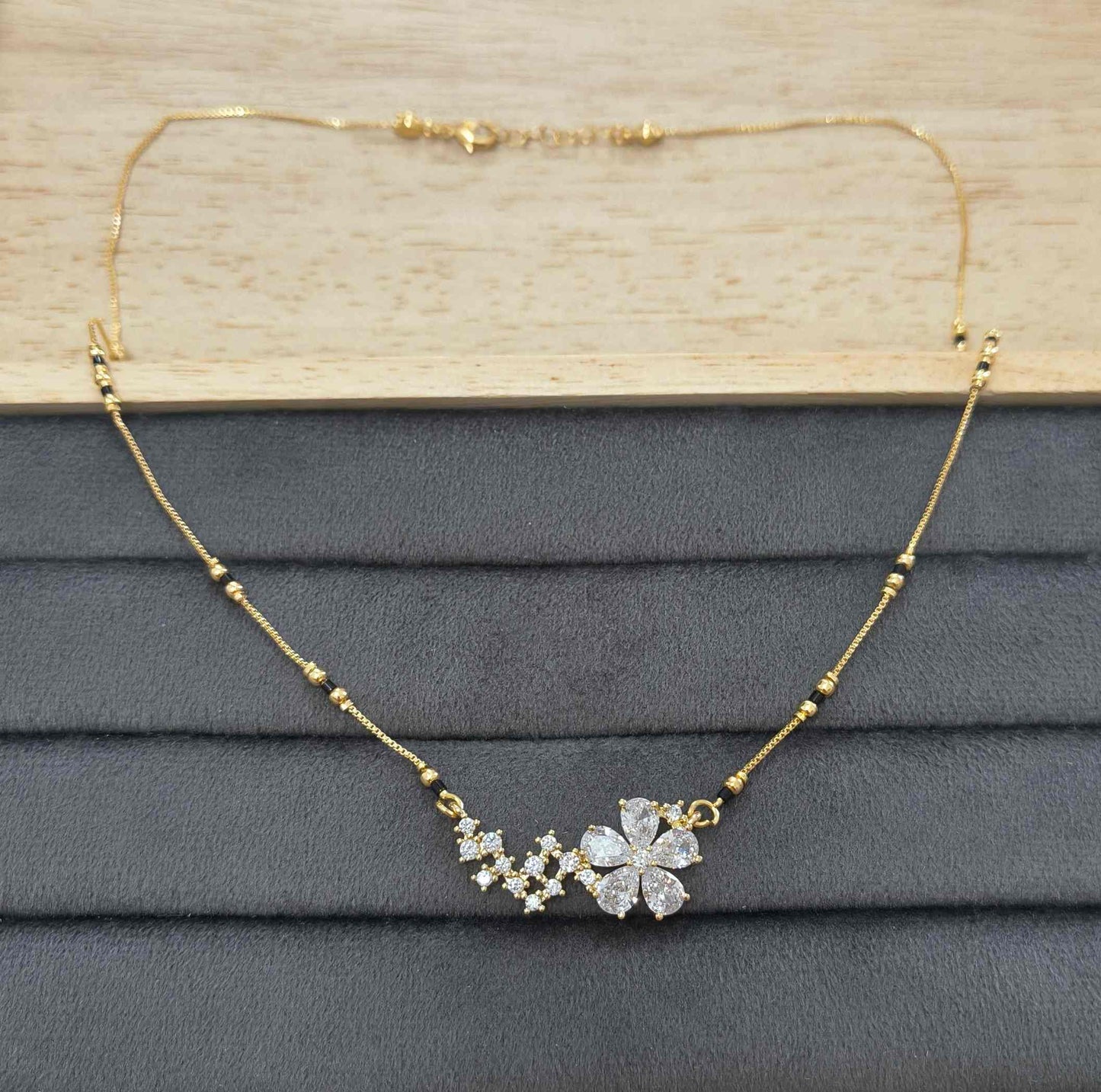 Anti Tarnish Mangalsutra Star Floral Pendant 18K Gold Plated