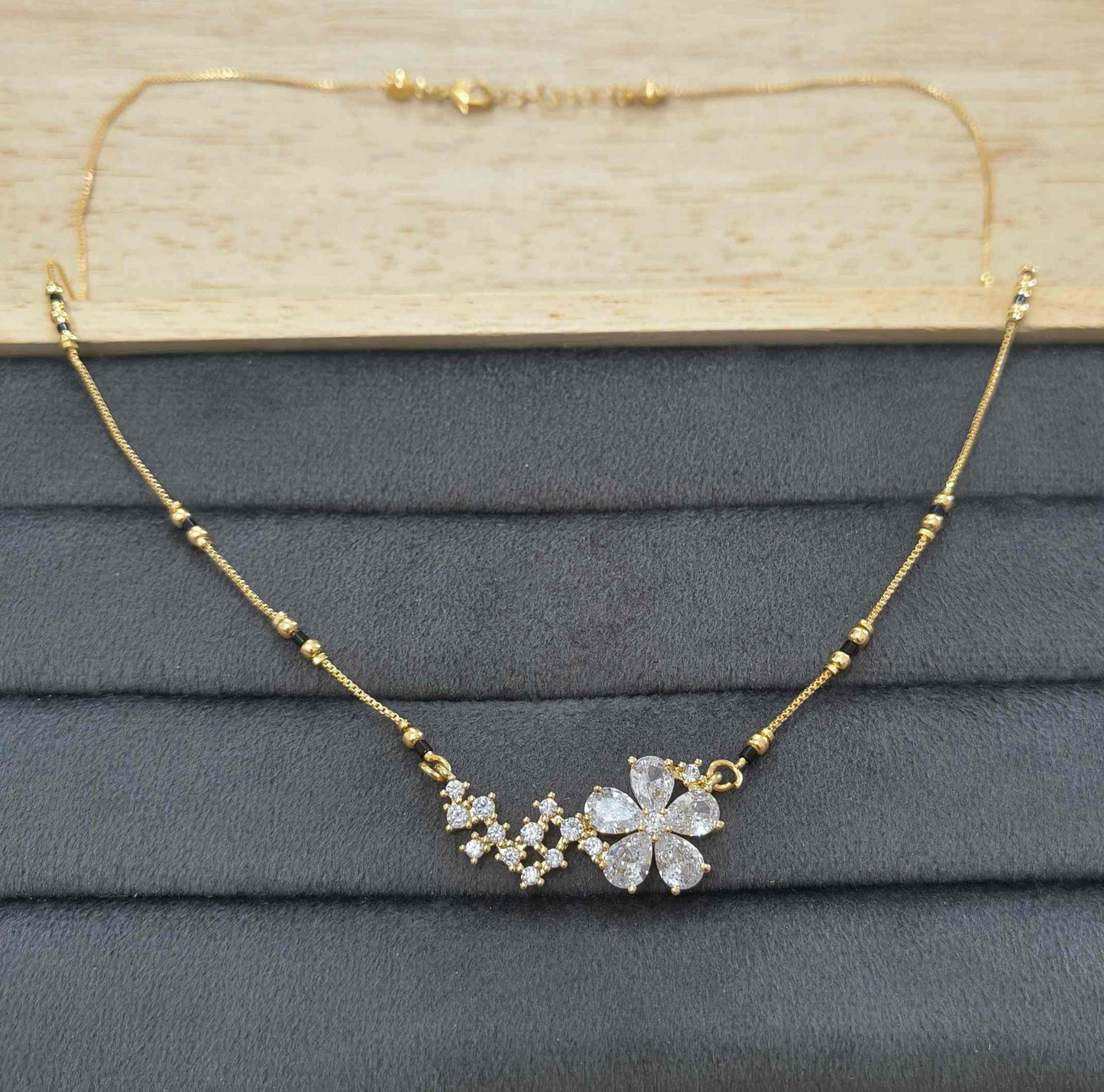 Anti Tarnish Mangalsutra Star Floral Pendant 18K Gold Plated