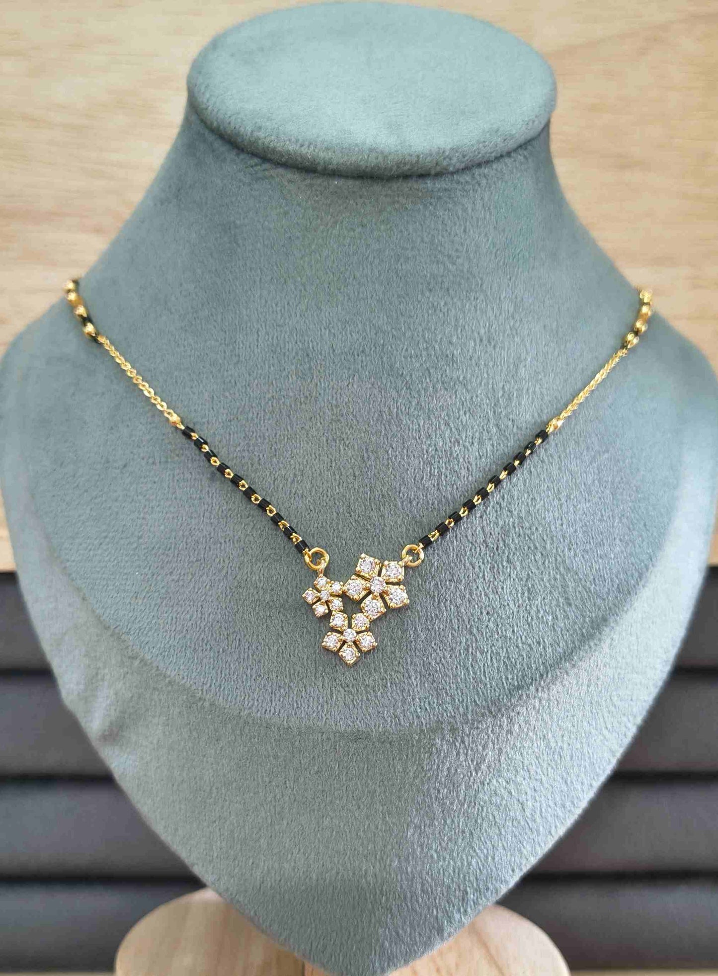 Anti Tarnish Mangalsutra Star Glaze Pendant 18K Gold Plated
