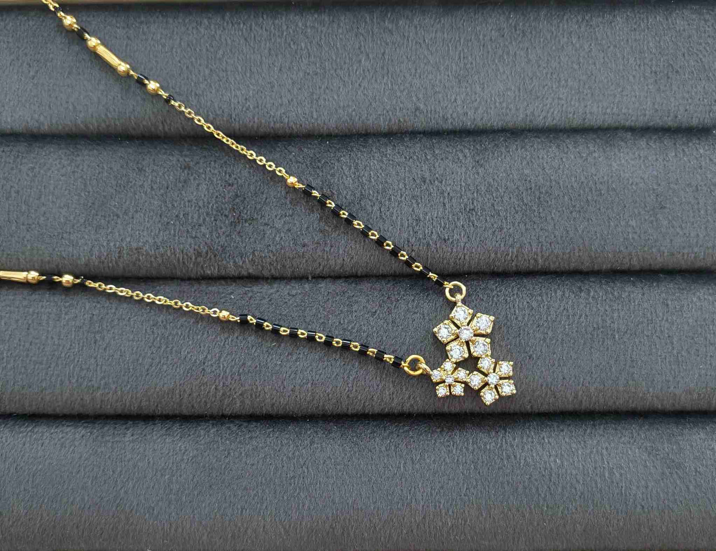 Anti Tarnish Mangalsutra Star Glaze Pendant 18K Gold Plated