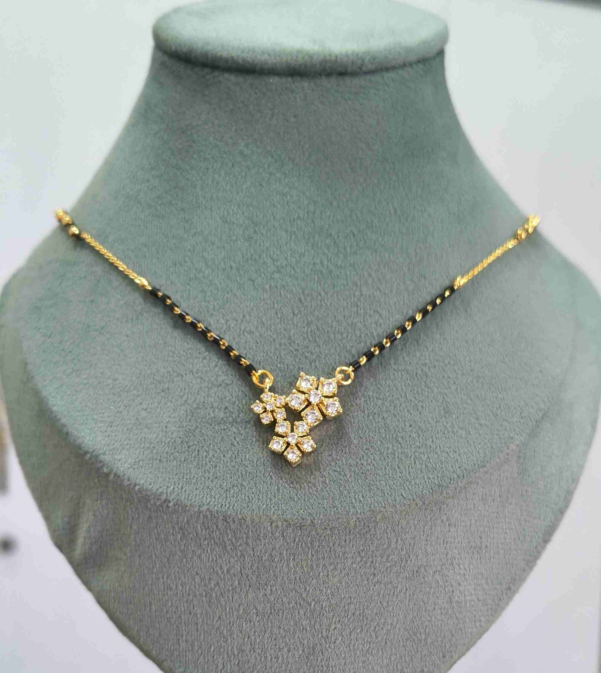 Anti Tarnish Mangalsutra Star Glaze Pendant 18K Gold Plated