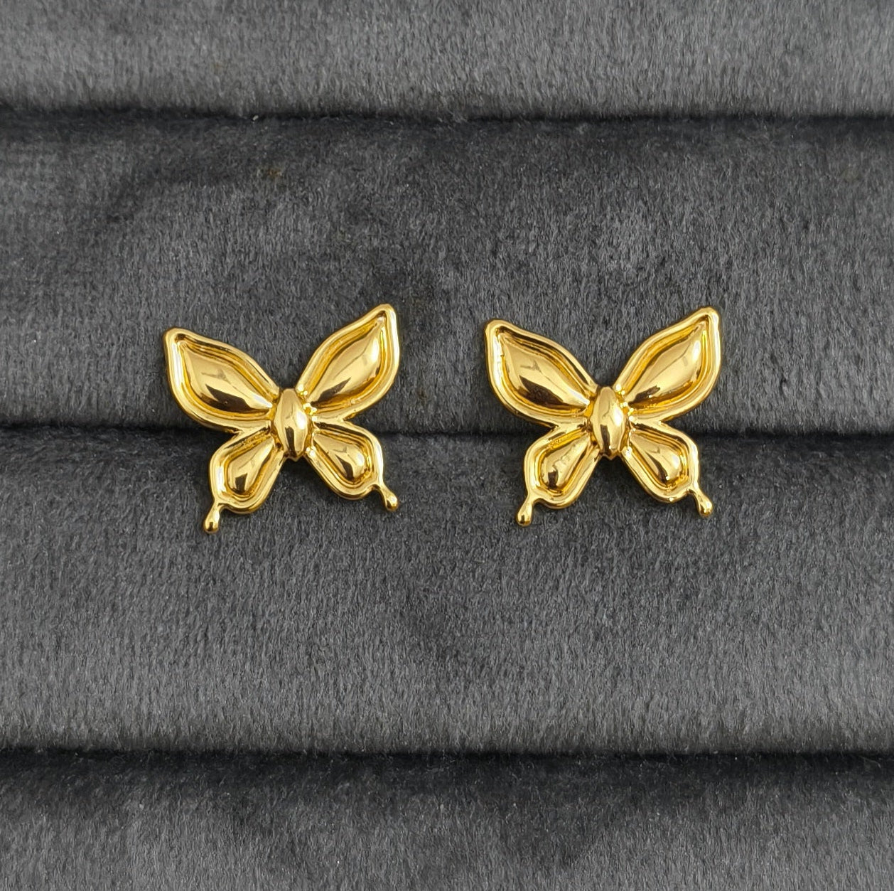 Anti Tarnish Mini Butterfly Earrings 18K Gold Plated