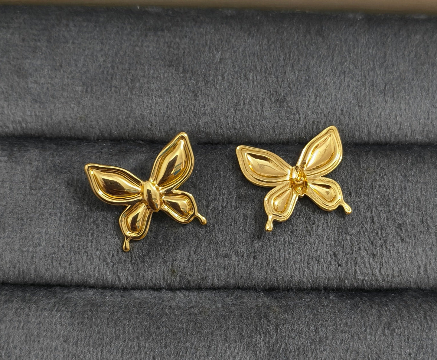 Anti Tarnish Mini Butterfly Earrings 18K Gold Plated