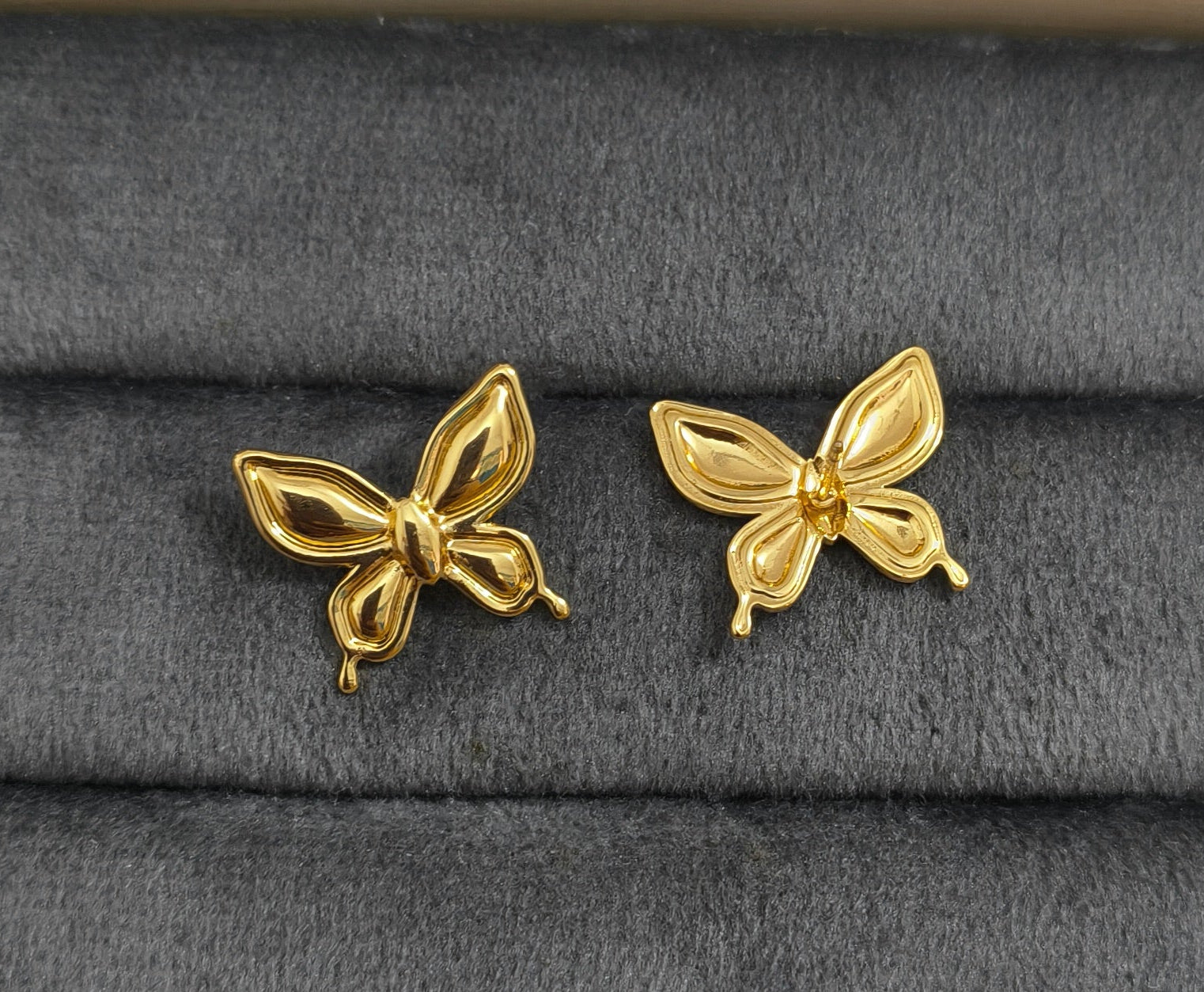 Anti Tarnish Mini Butterfly Earrings 18K Gold Plated