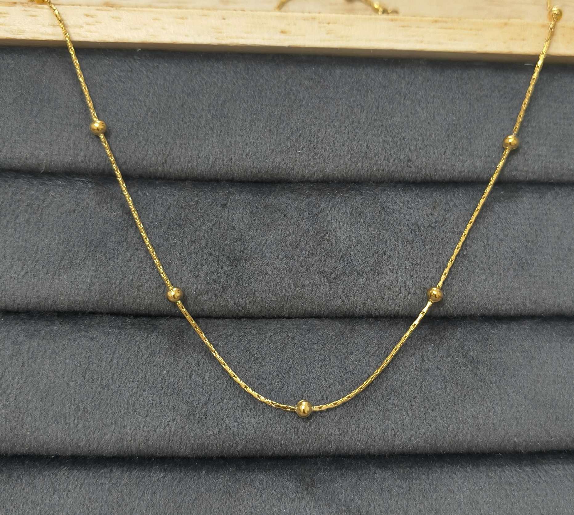 Anti Tarnish Necklace Classy Ball Chain 18K Gold Plated