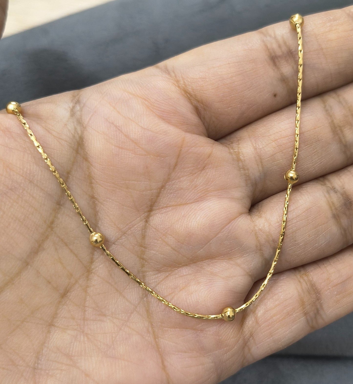 Anti Tarnish Necklace Classy Ball Chain 18K Gold Plated