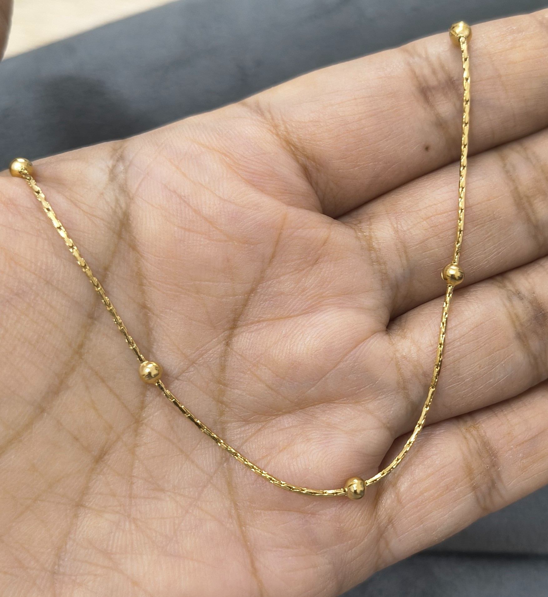 Anti Tarnish Necklace Classy Ball Chain 18K Gold Plated