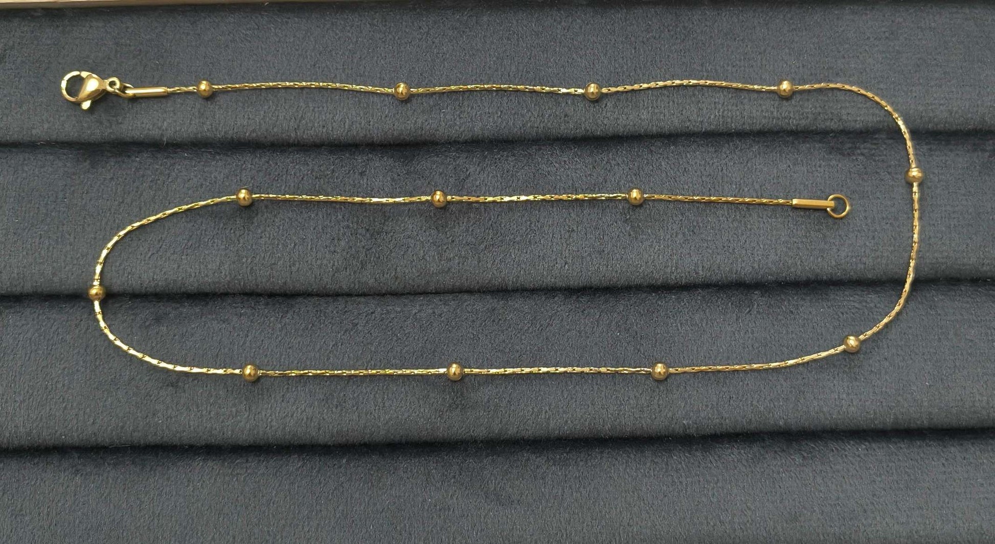 Anti Tarnish Necklace Classy Ball Chain 18K Gold Plated