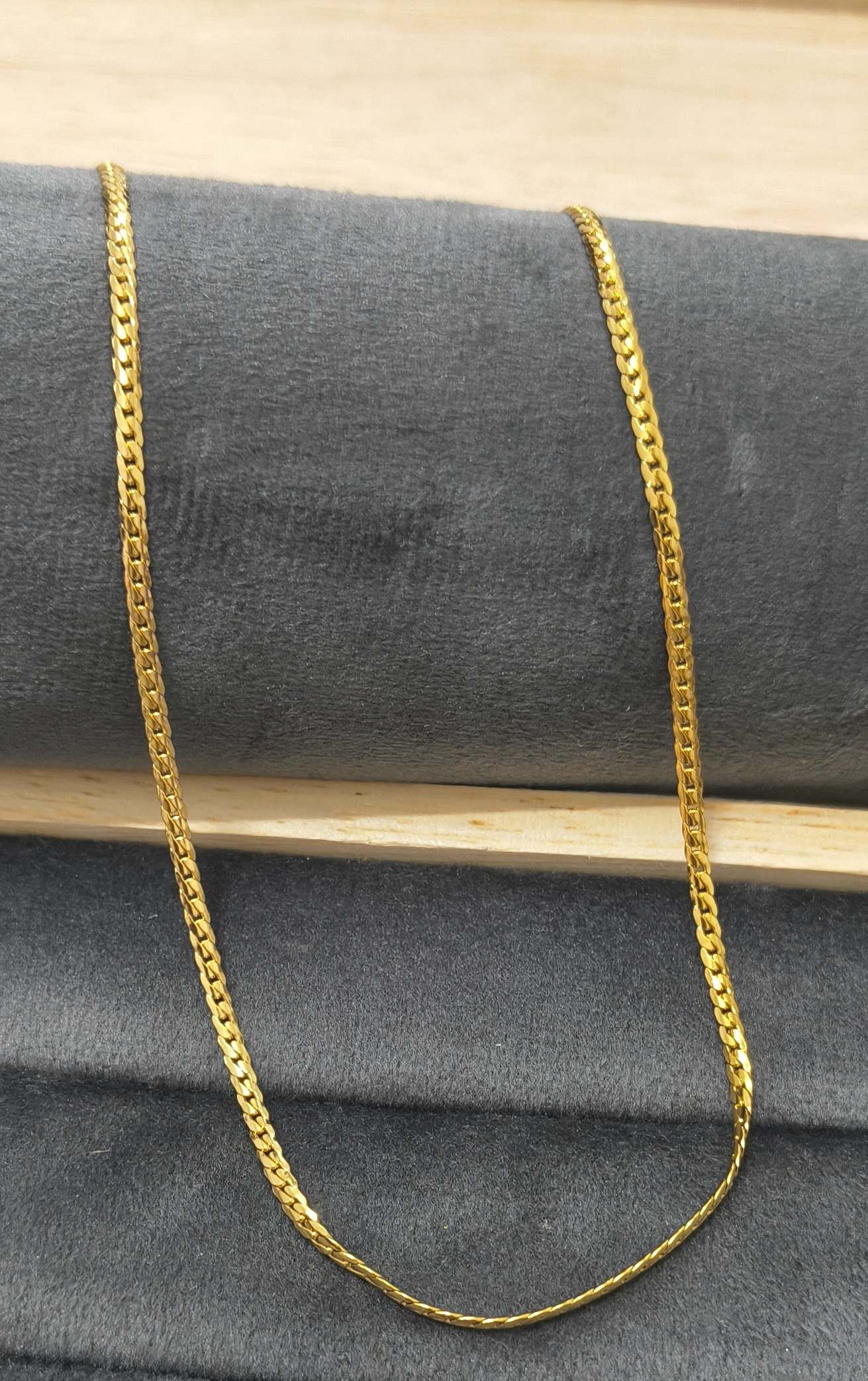 Anti Tarnish Necklace Classy Curb Chain 18K Gold Plated