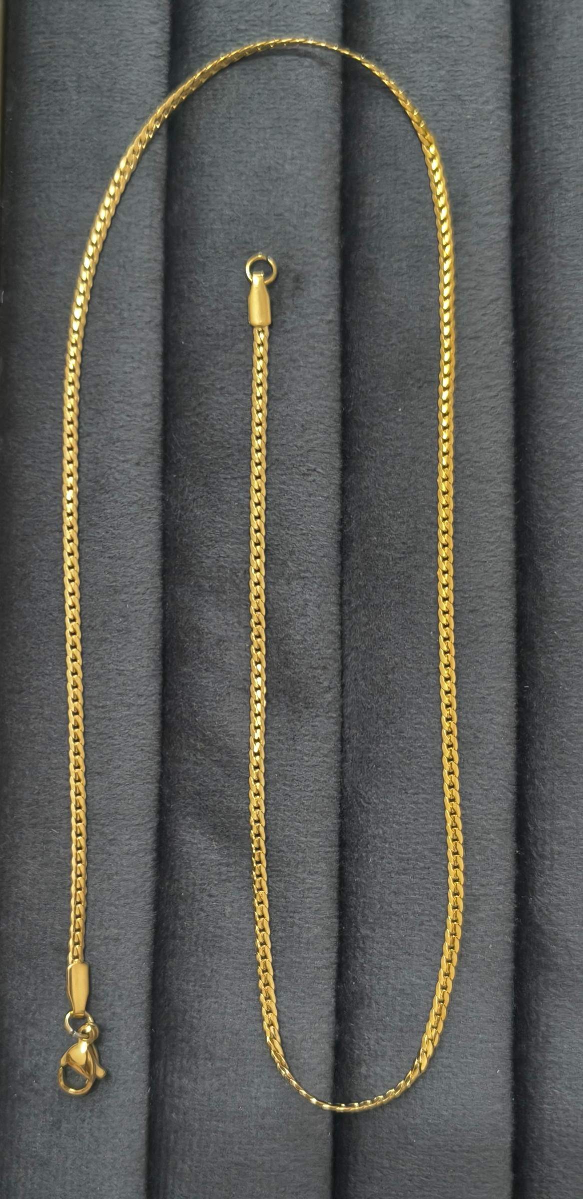 Anti Tarnish Necklace Classy Curb Chain 18K Gold Plated