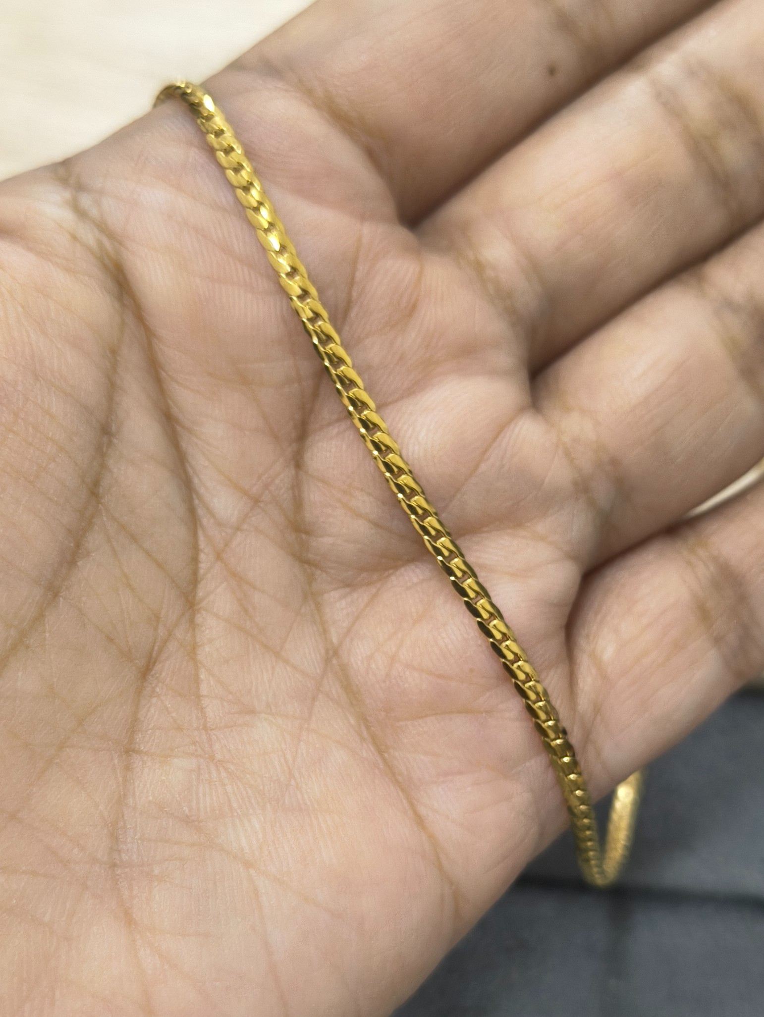 Anti Tarnish Necklace Classy Curb Chain 18K Gold Plated