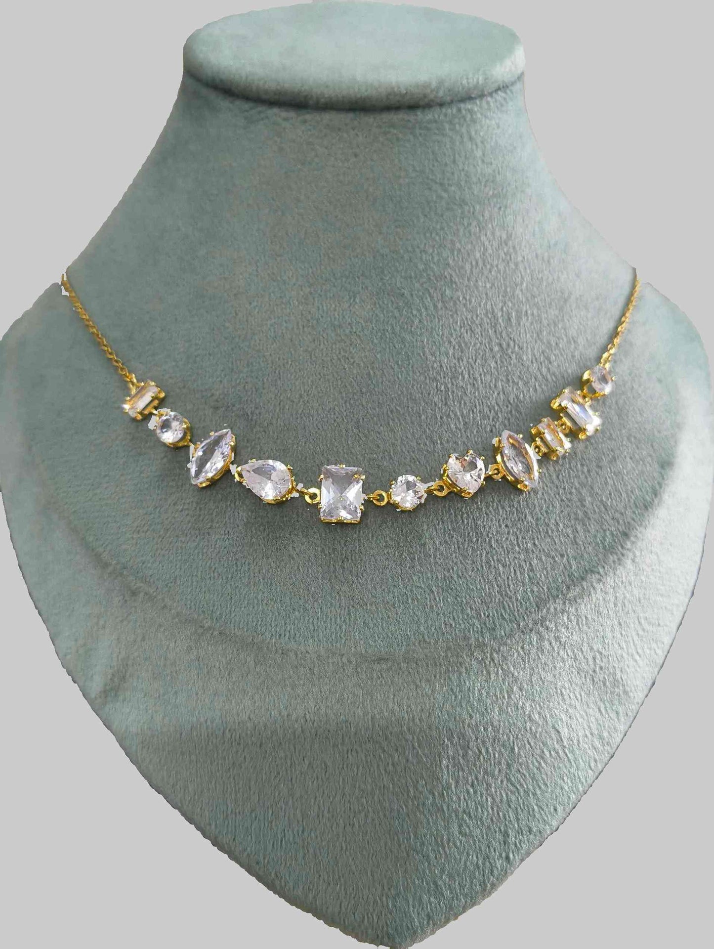 Anti Tarnish Necklace Classy Diamond Chain 18K Gold Plated