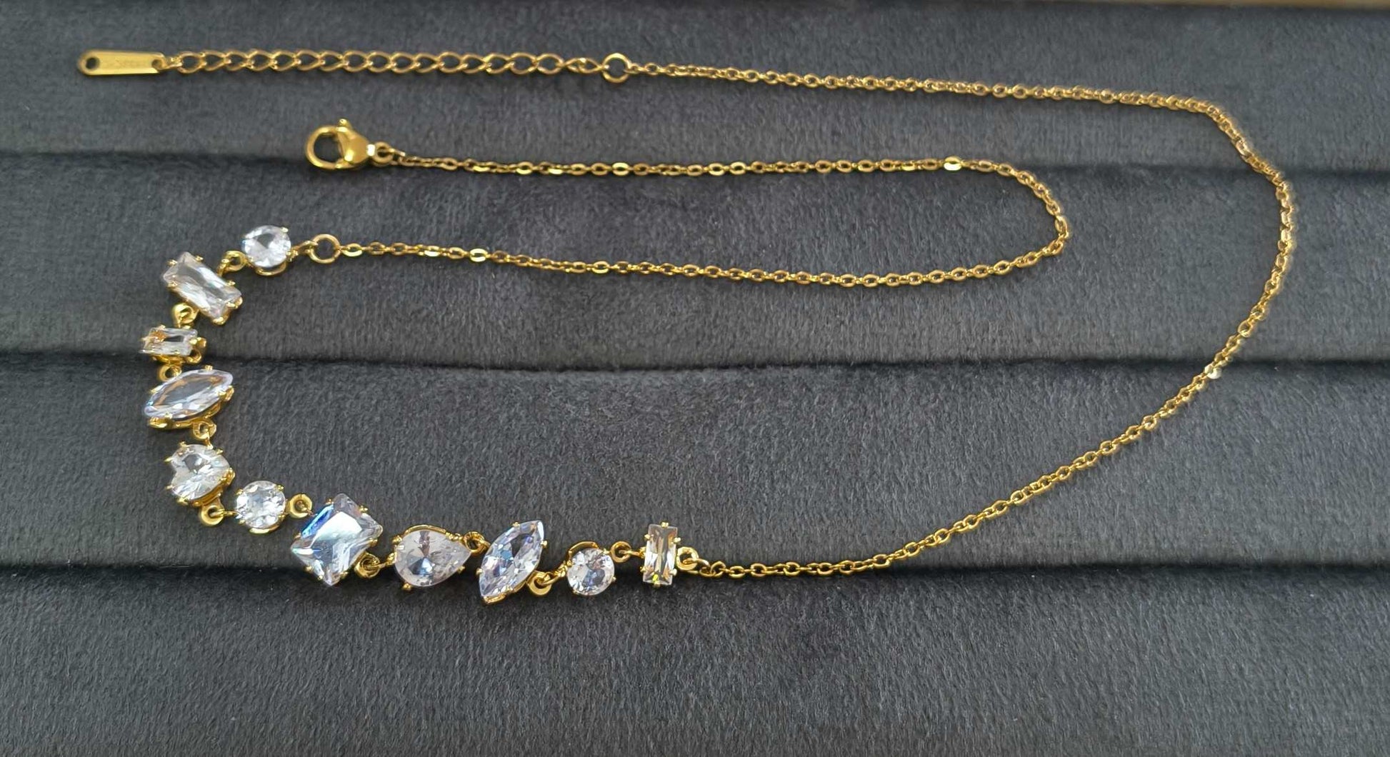 Anti Tarnish Necklace Classy Diamond Chain 18K Gold Plated