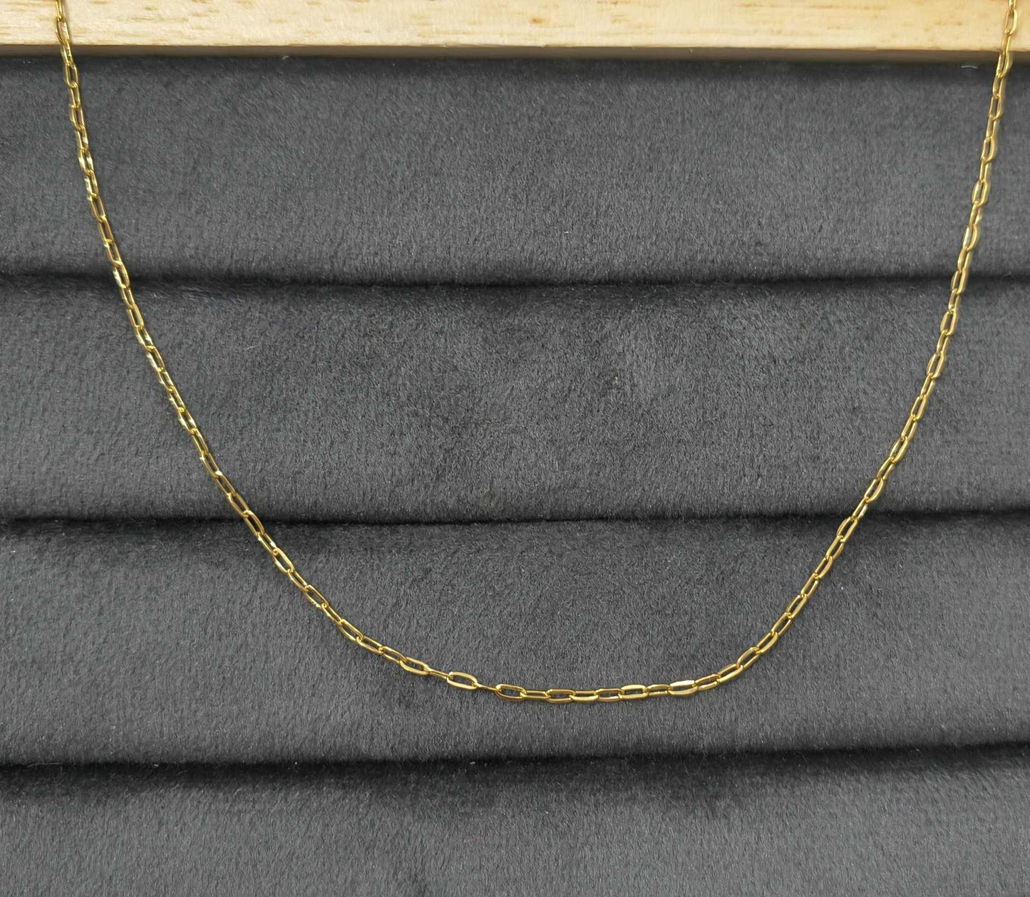 Anti Tarnish Necklace Dainty Paperclip Chain 18K Gold Plated