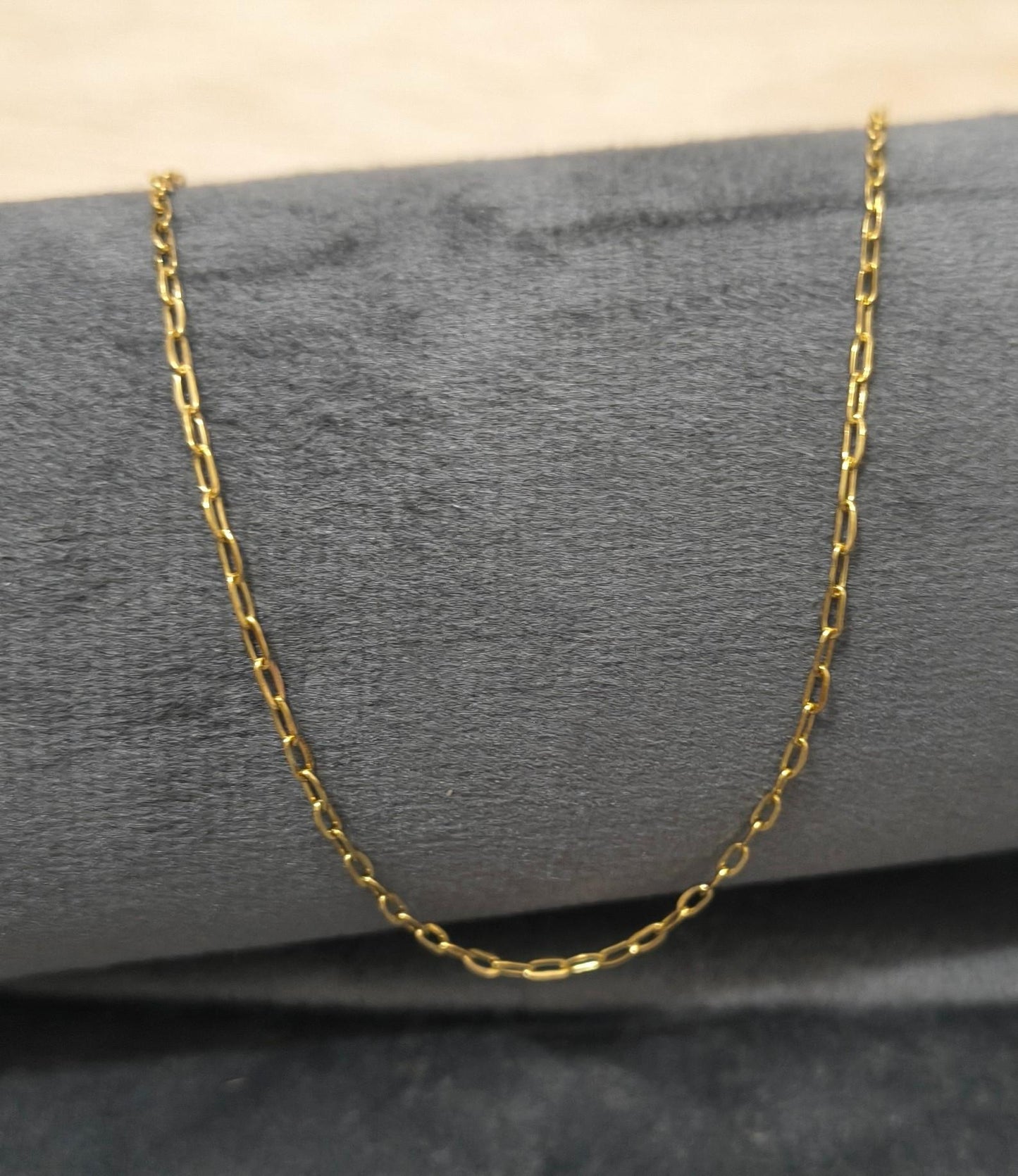 Anti Tarnish Necklace Dainty Paperclip Chain 18K Gold Plated