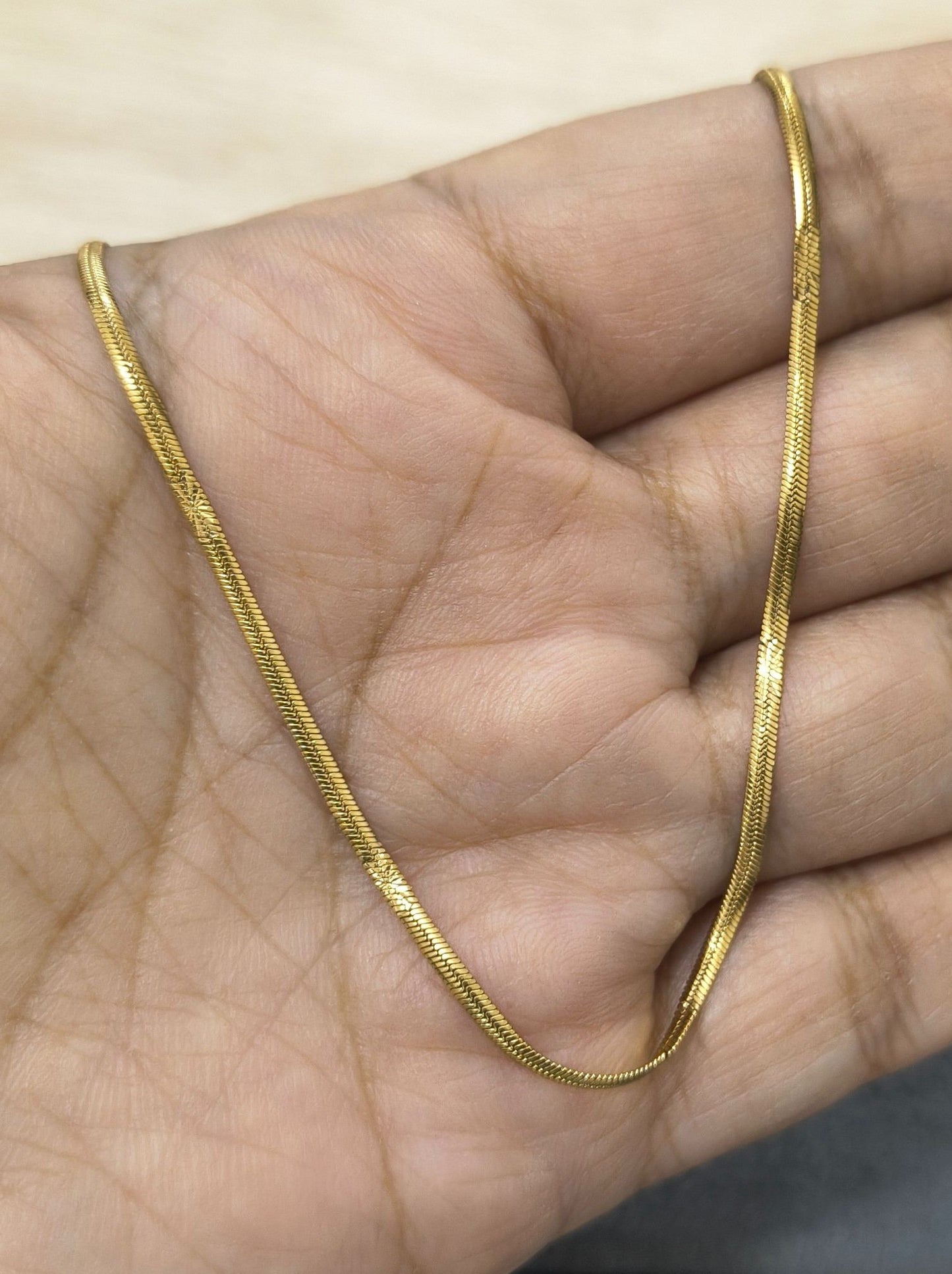 Anti Tarnish Necklace Star Snake Chain 18K Gold Plated