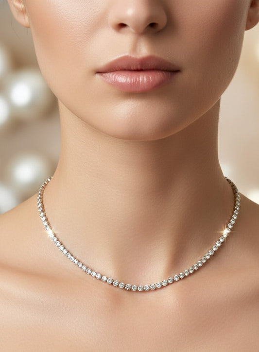 Anti Tarnish Necklace Tennis Chain 18K Gold Plated