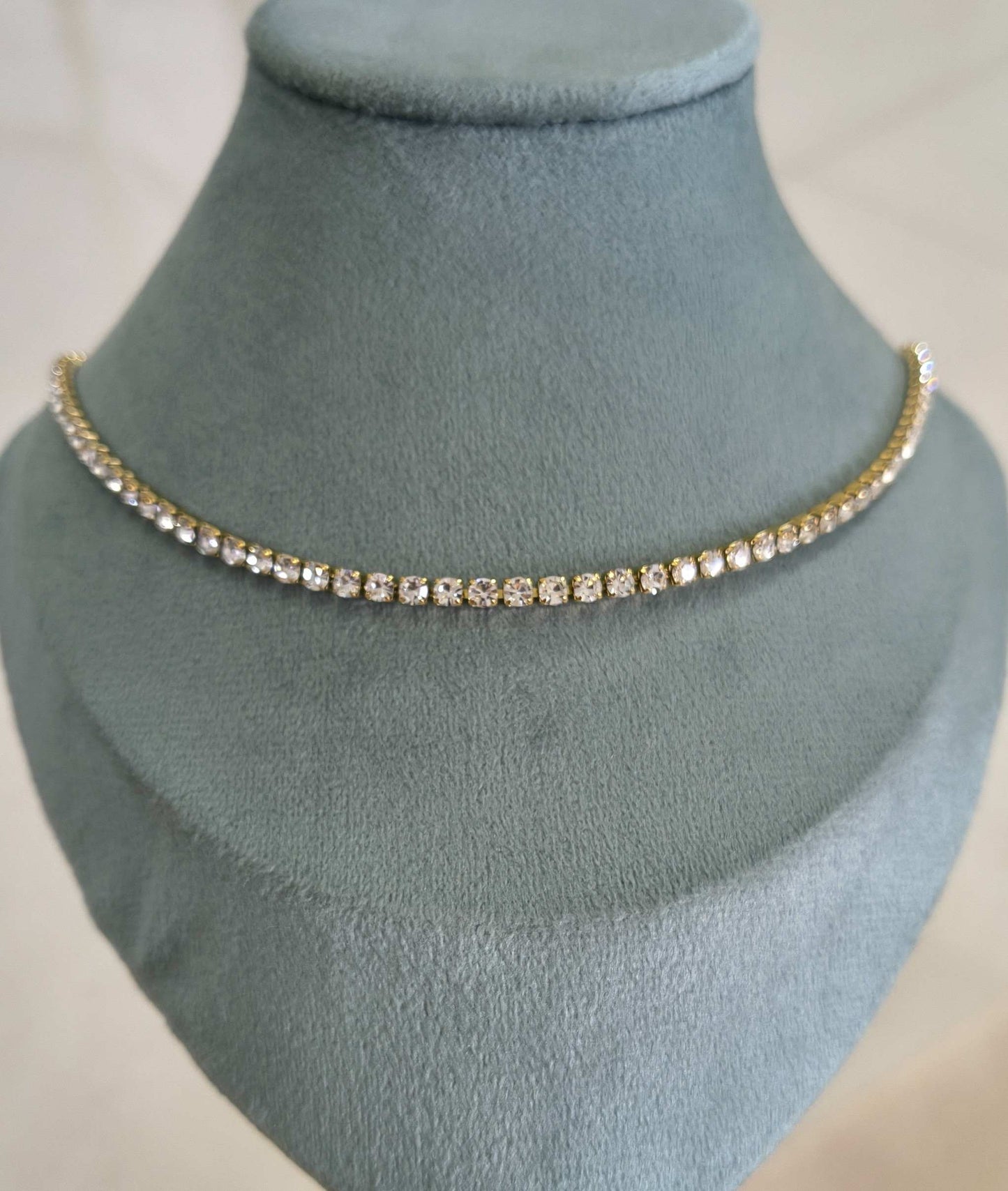 Anti Tarnish Necklace Tennis Chain 18K Gold Plated