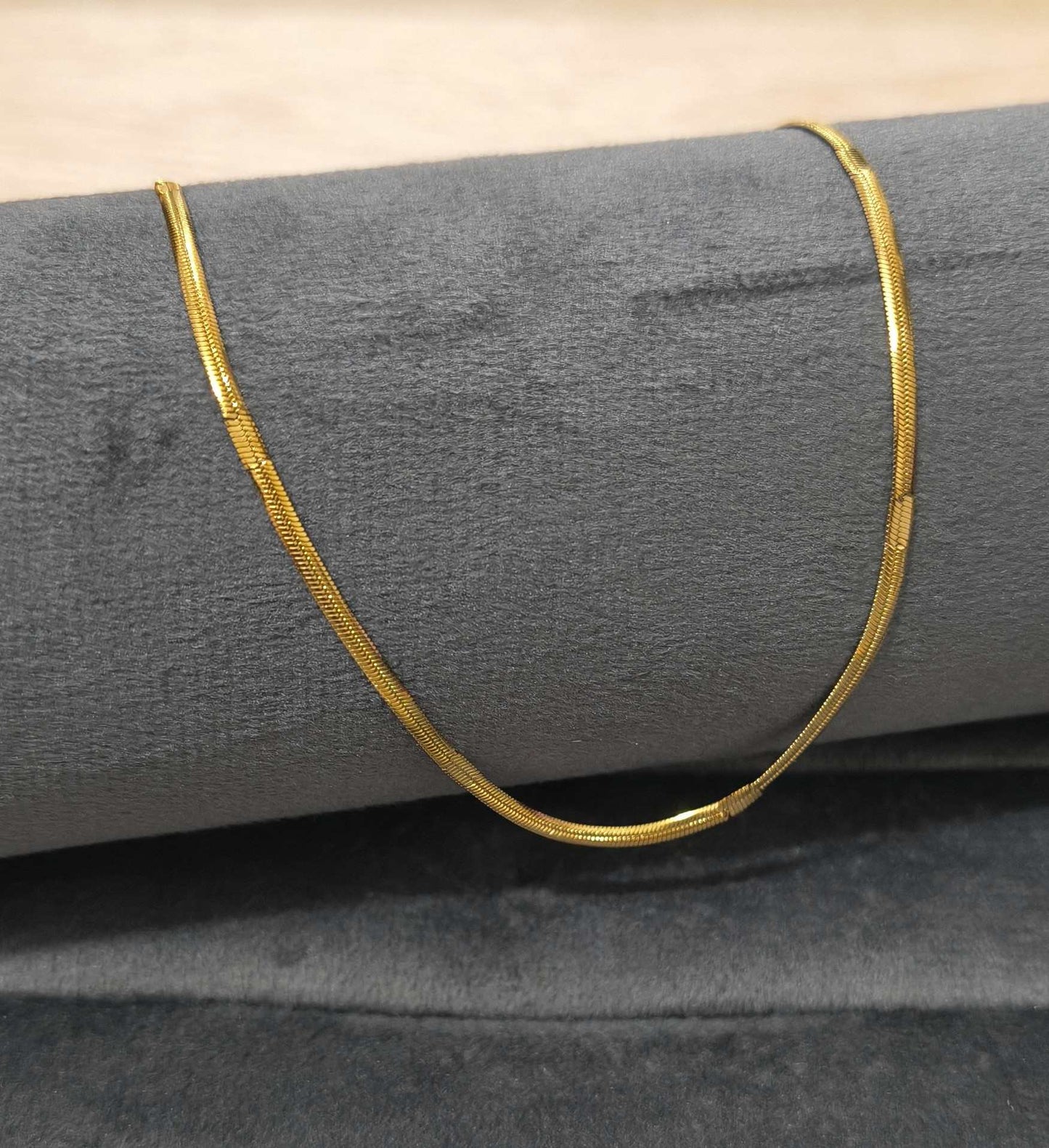 Anti Tarnish Necklace Thin Snake Chain 18K Gold Plated